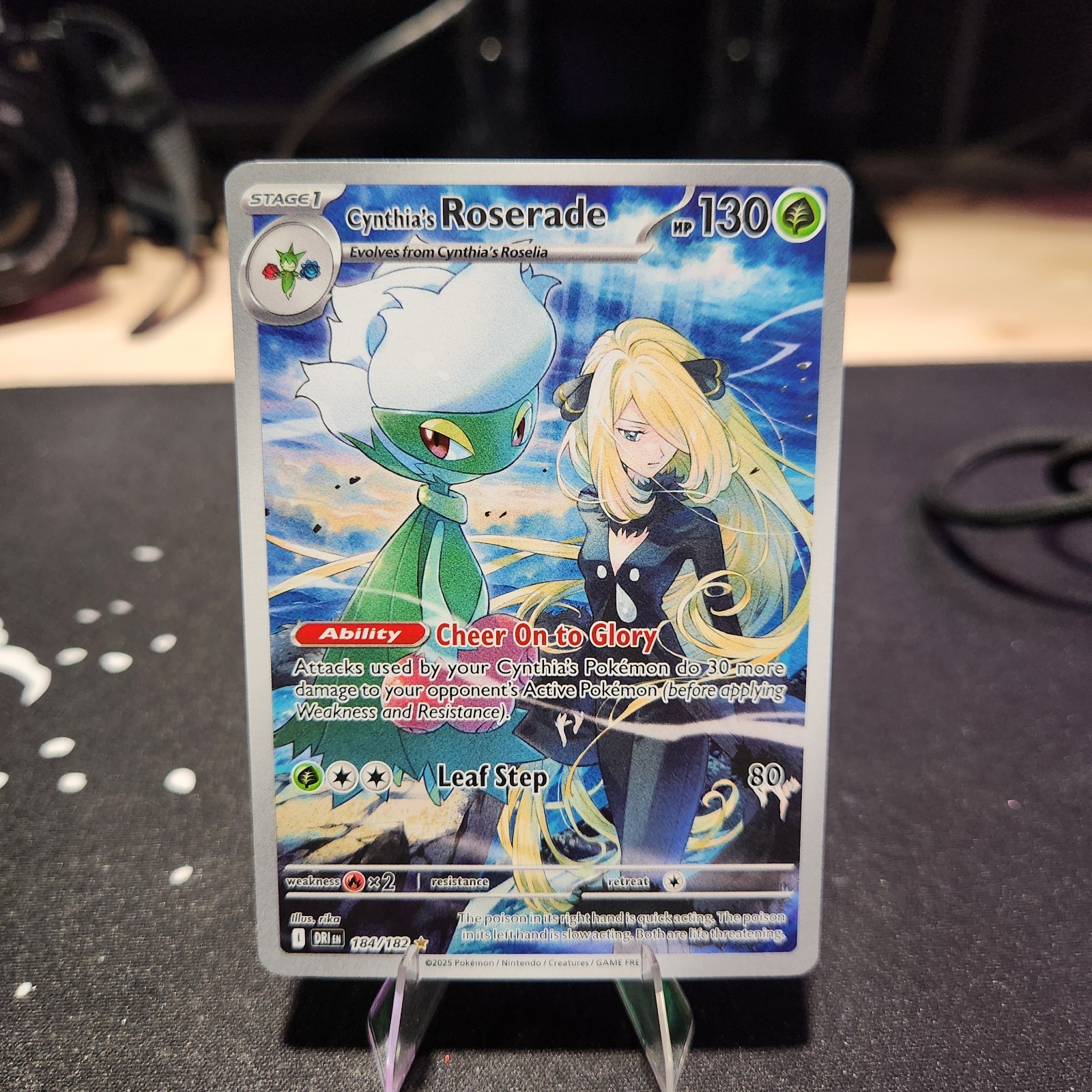 SUPER CLEAN COPIES Cynthia\'s Roserade - Illustration Rare Holo DRI 184/182 NM
