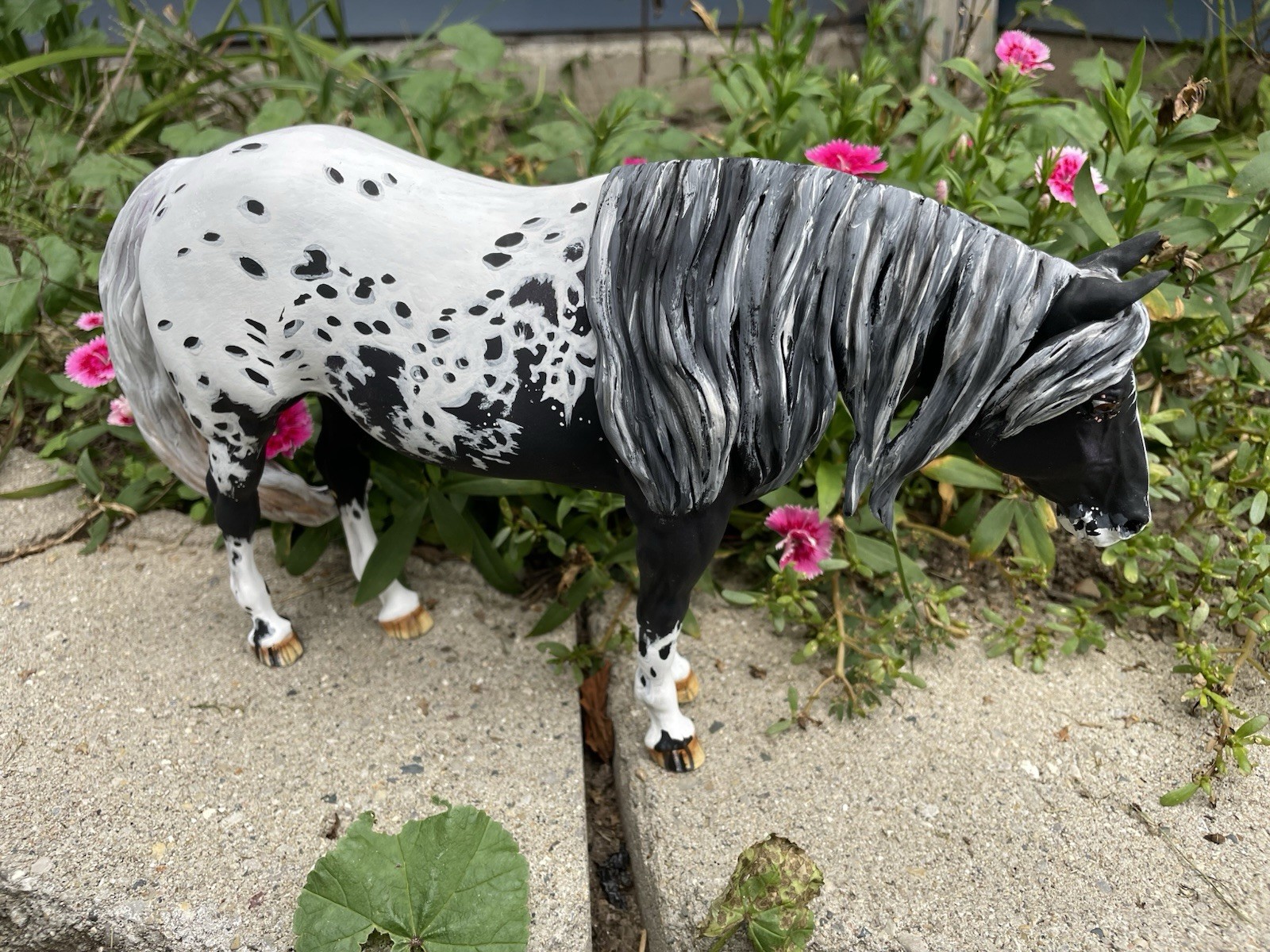 Breyer CM Custom Adios QH Black Appaloosa Horse Silver Lion Studios