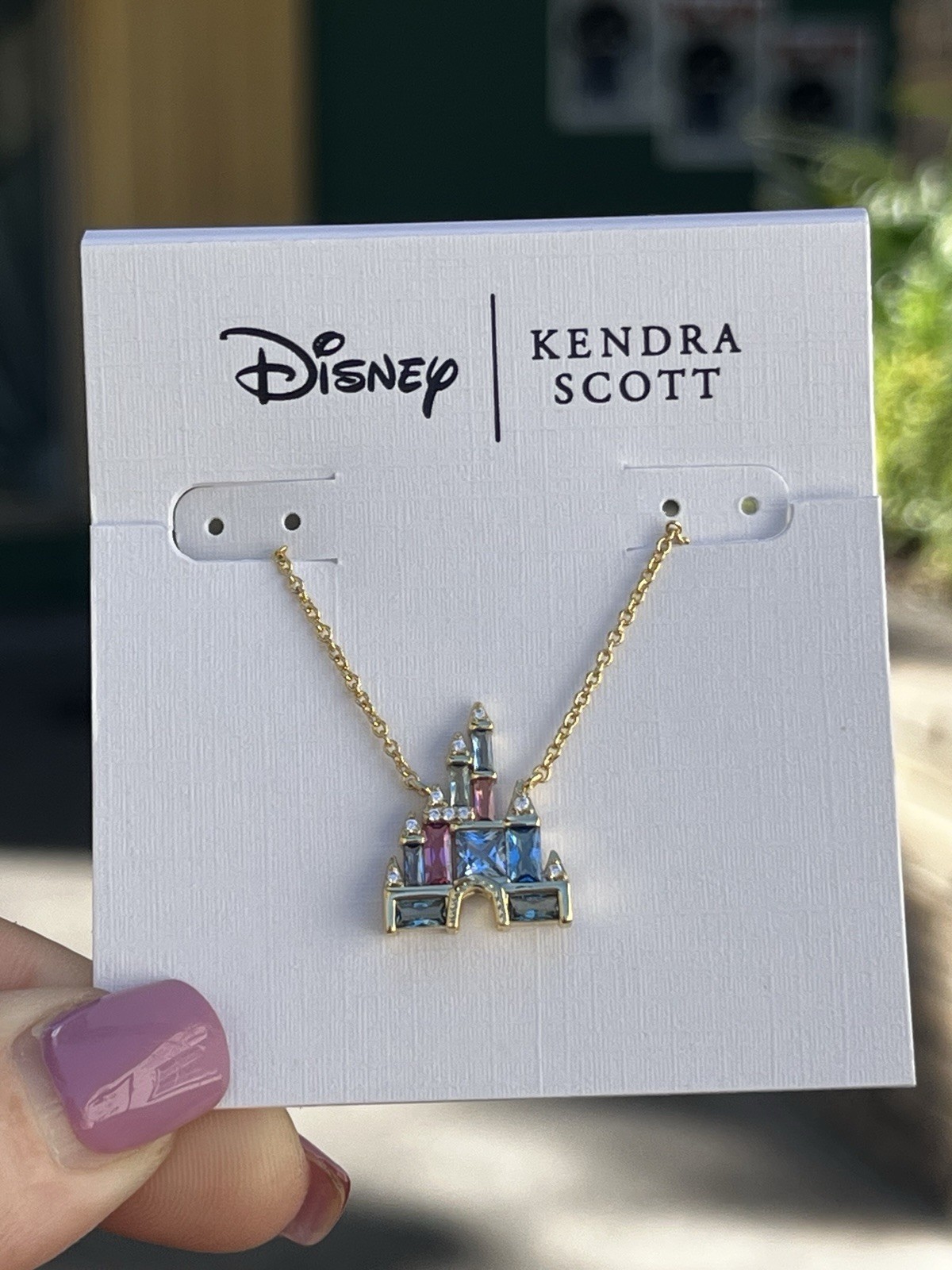 Disney Parks 2026 Pink AND Blue Cinderella Castle Necklace Kendra Scott NEW