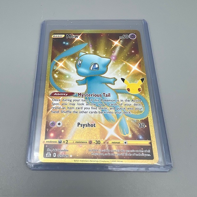 Pokemon TCG Mew 025/025 Celebrations Gold Secret Rare Pokemon TCG Mew 025/025 Celebrations Gold Secret Rare