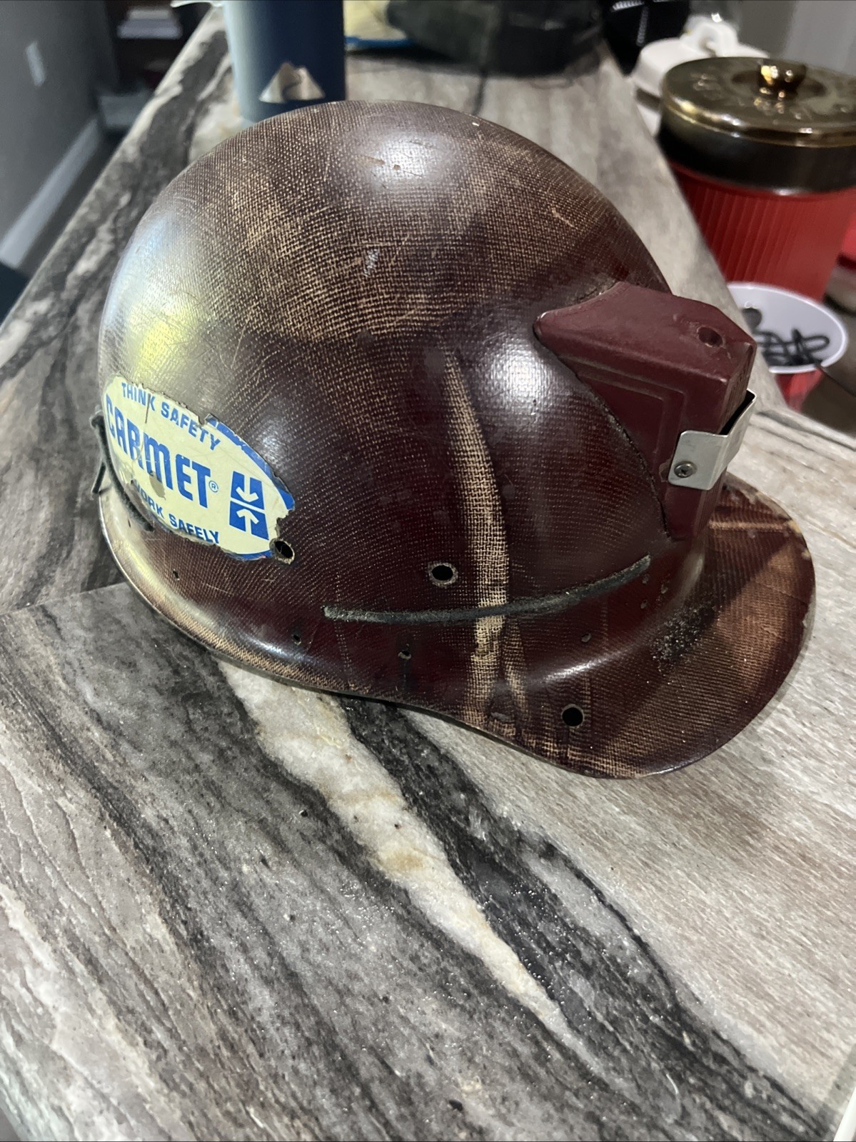 VTG MSA Skullgard Hard Hat Miners Helmet Mine Safety Carmet Tool CO Sticker PA