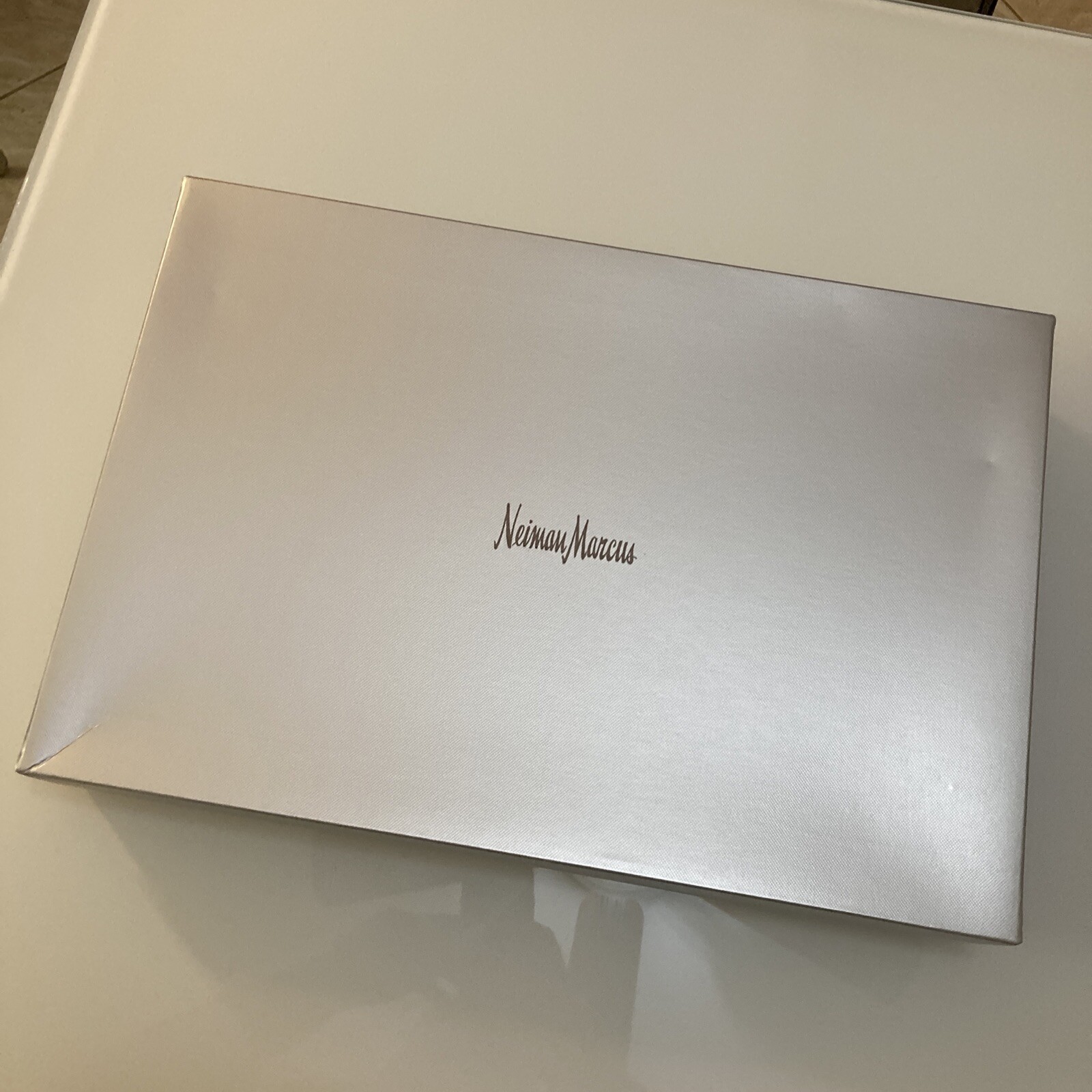 Neiman Marcus Original Silver Gift Box 19” L  13” W X 3”H Authentic