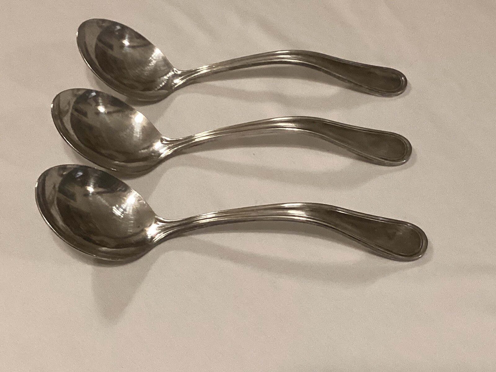 Vintage Reed & Barton Ladle Soup Spoons Triplex Lot Of 3 Spoons
