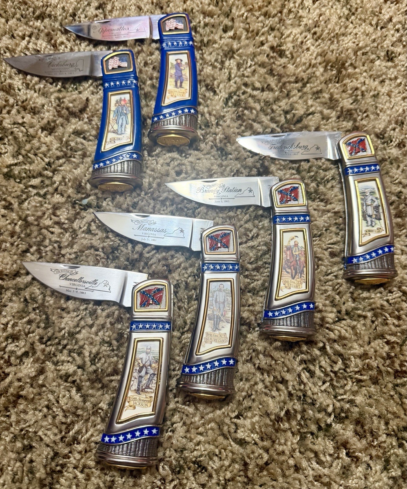 Franklin Mint Collectors Knives Civil War Generals Set Of (6) Franklin Mint Collectors Knives Civil War Generals Set Of (6)