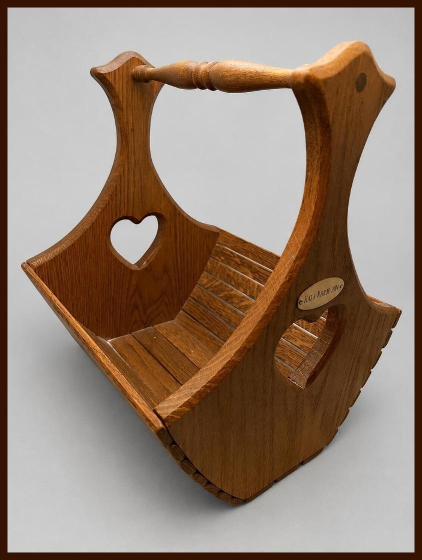 Vintage Beck’s Hybrids 1998 Wooden Basket Magazine Rack Holder W/Hearts Ex Cond Vintage Beck’s Hybrids 1998 Wooden Basket Magazine Rack Holder W/Hearts Ex Cond