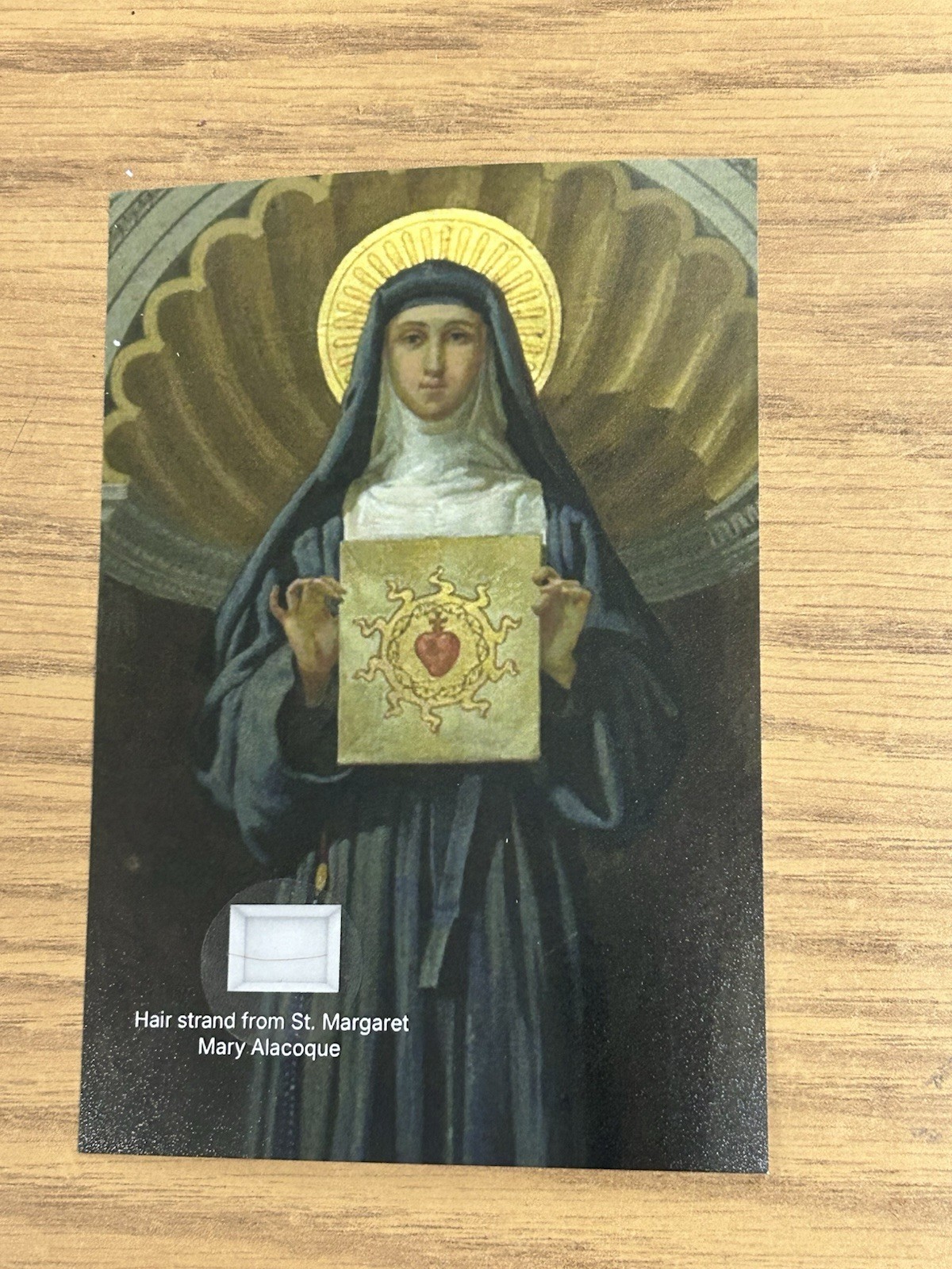 Saint Margaret Mary Alacoque hair strand lock relic Catholic Church Photo