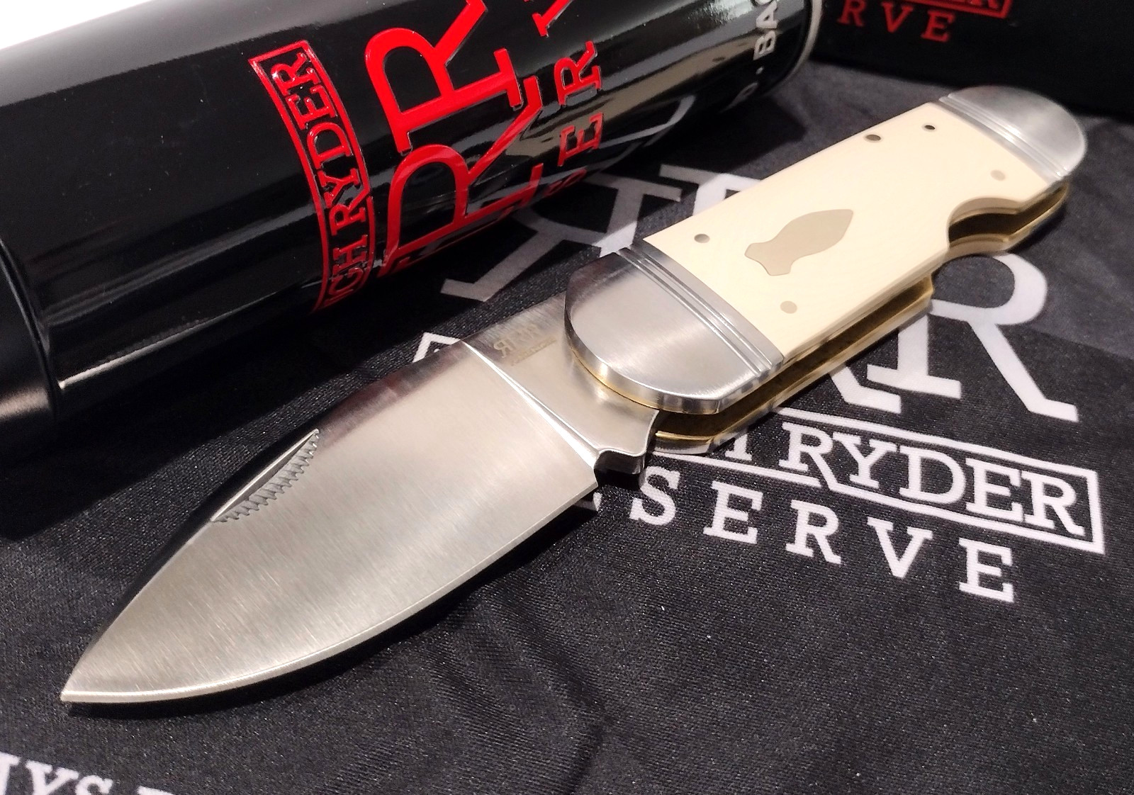 Rough Ryder Reserve White Micarta D2 Tool Steel Ghost Fish Pocket Knife RRR040 Rough Ryder Reserve White Micarta D2 Tool Steel Ghost Fish Pocket Knife RRR040