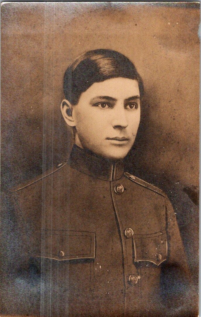 Pre-1907-10's RPPC HANDSOME YOUNG MAN in UNIFORM REAL PHOTO POSTCARD