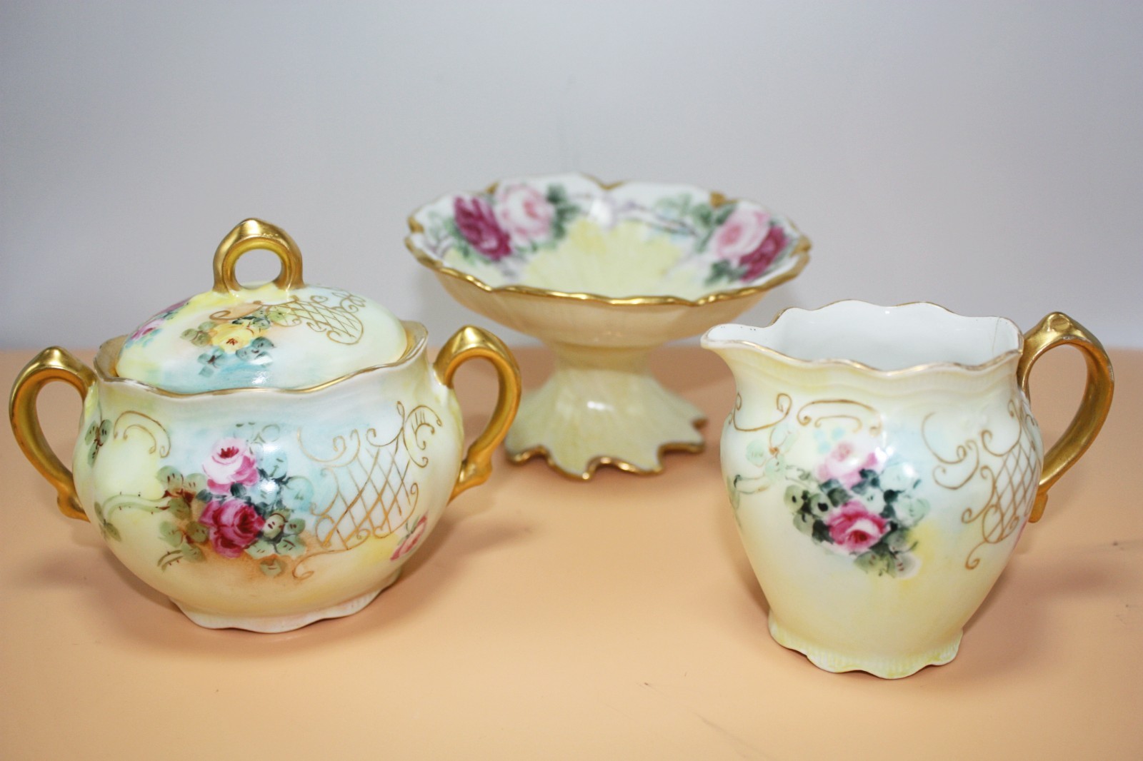 Collectable 3 Piece Set Sugar, Cream and Candy Dish, P.A.L.T Czecho-Slovakia