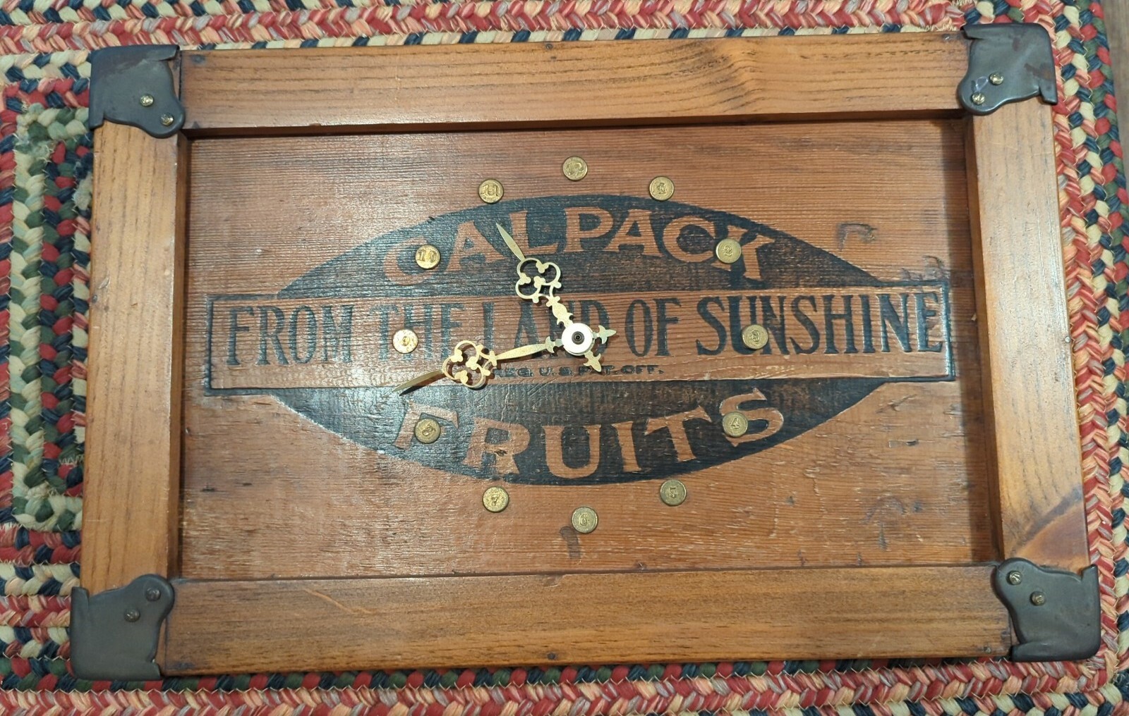 Vintage & Neat One of a Kind Repurposed Crate to Clock Calpack Fruits California Vintage & Neat One of a Kind Repurposed Crate to Clock Calpack Fruits California