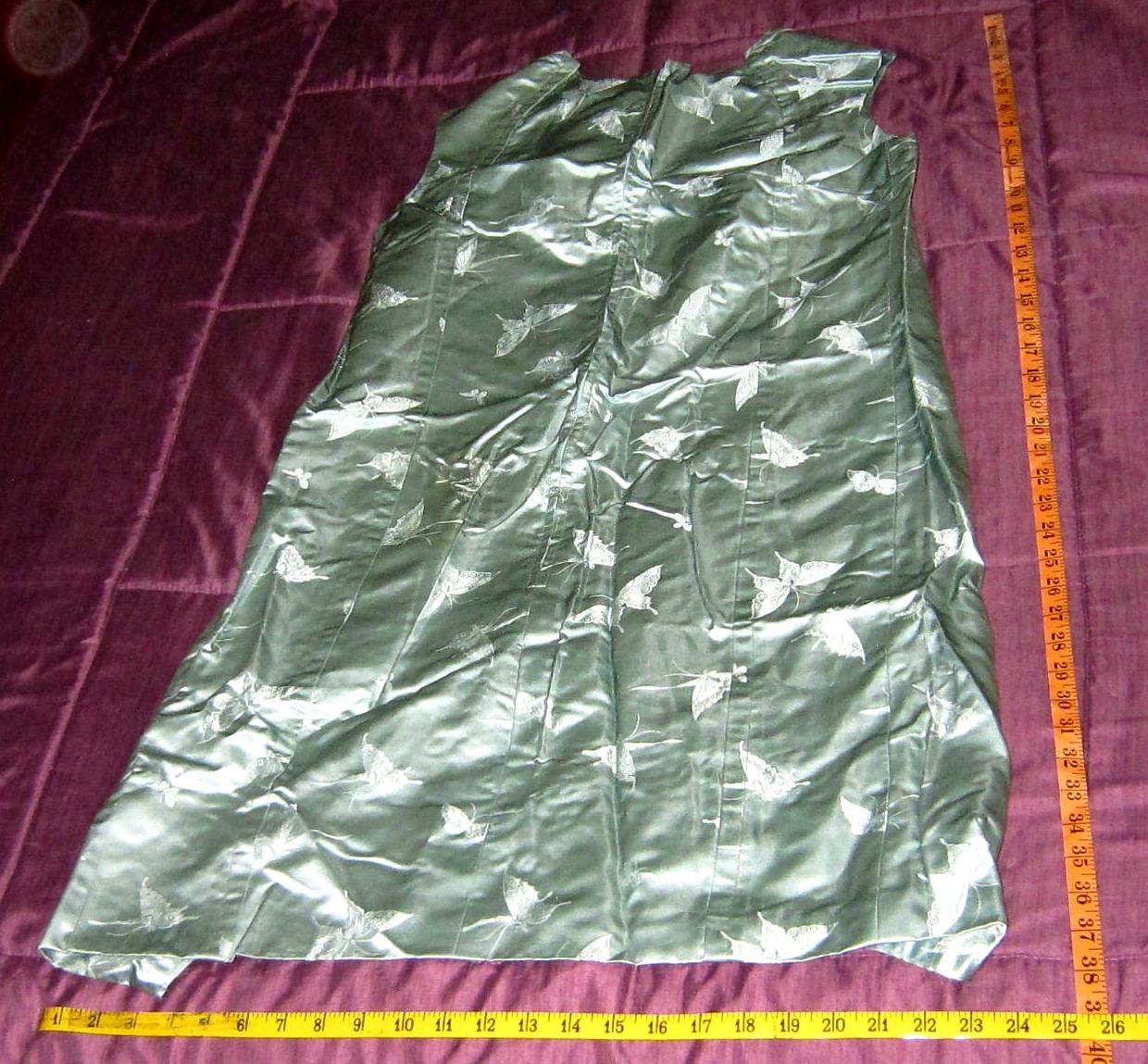 Vtg  '60 Dynasty Hong Kong British Crown Colony Dress/100% Silk/Sz 14 Incomplete