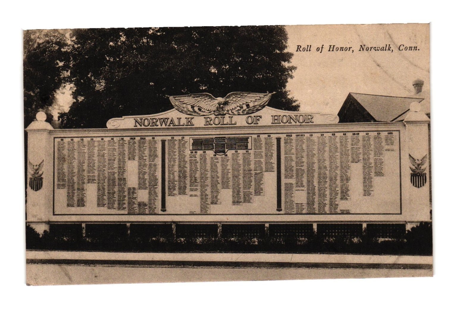 Norwalk CT Roll of Honor WWI Military Monument Real Photo Postcard 1922 RPPC Norwalk CT Roll of Honor WWI Military Monument Real Photo Postcard 1922 RPPC