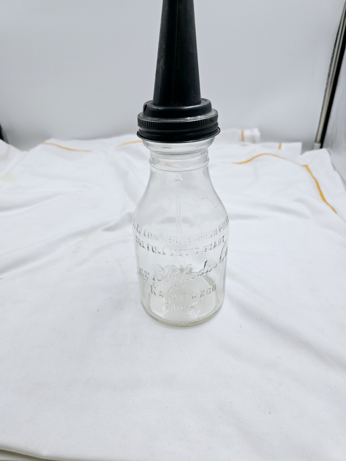Vintage Jay B Rhodes Glass Oil Bottle 