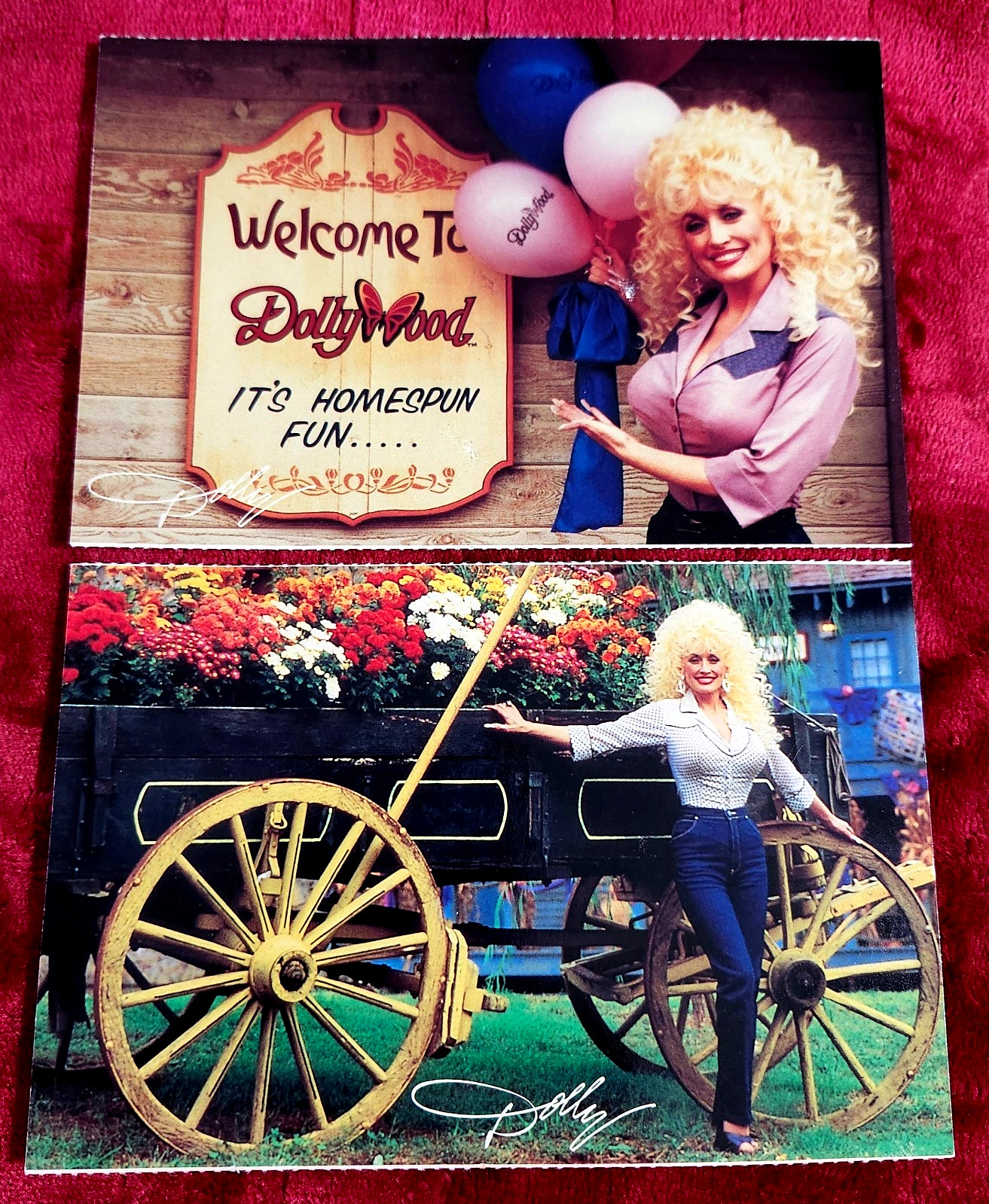 VTG TWO, DOLLY PARTON POSTCARD\'S ~*WELCOME TO DOLLYWOOD* POSTCARD\'S (EX) COND