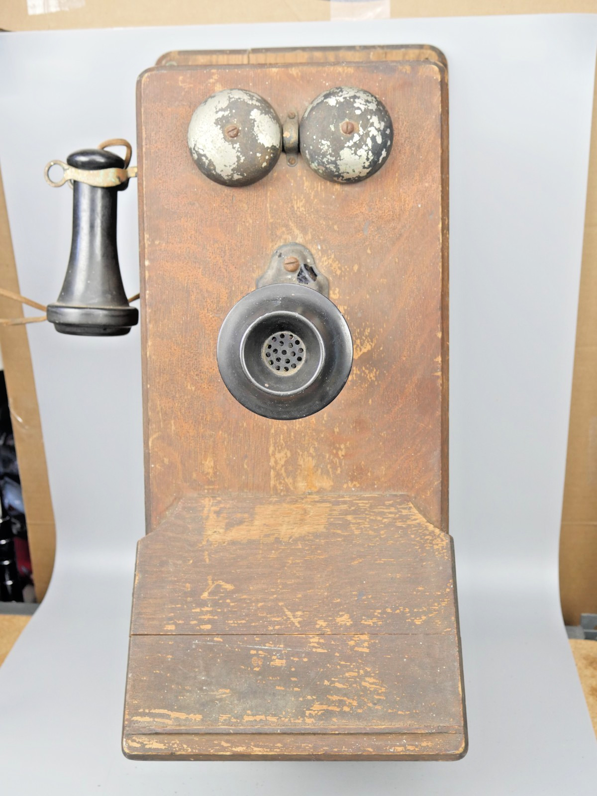 Antique Stromberg Carlson Hand Crank Wood Wall Mount Phone needs crank