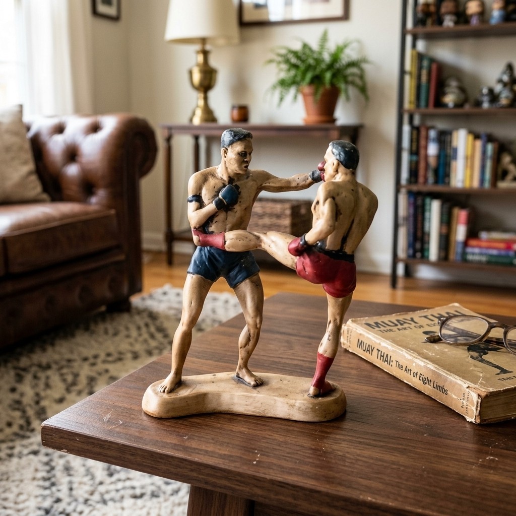 Thai Boxer Statue - Traditional Model with Earth Tone Finish Thai Boxer Statue - Traditional Model with Earth Tone Finish