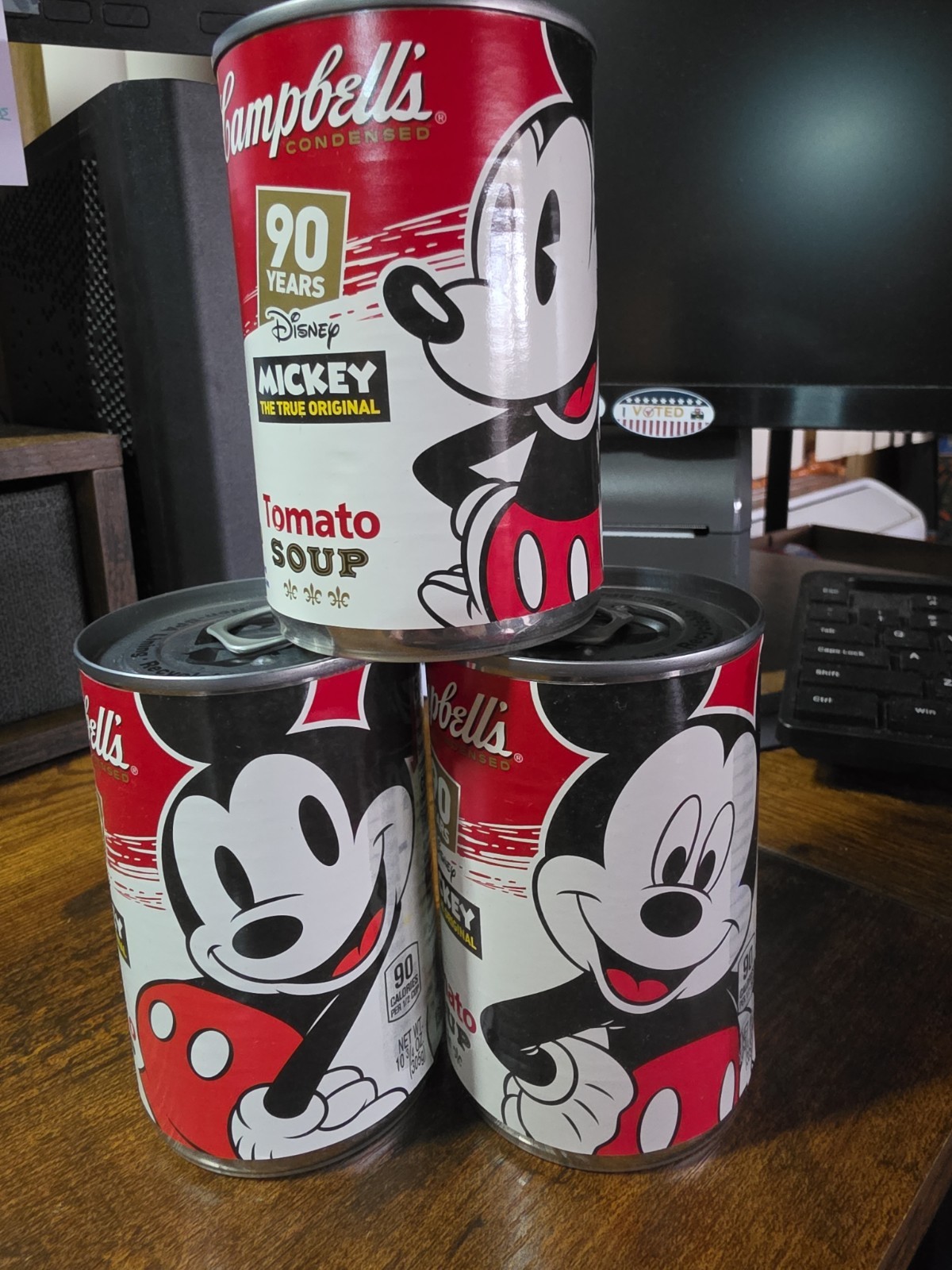 Set of 3 Unopened Cans of Campbell's Tomato Soup w/ 3 Different Mickey Mouses Set of 3 Unopened Cans of Campbell's Tomato Soup w/ 3 Different Mickey Mouses