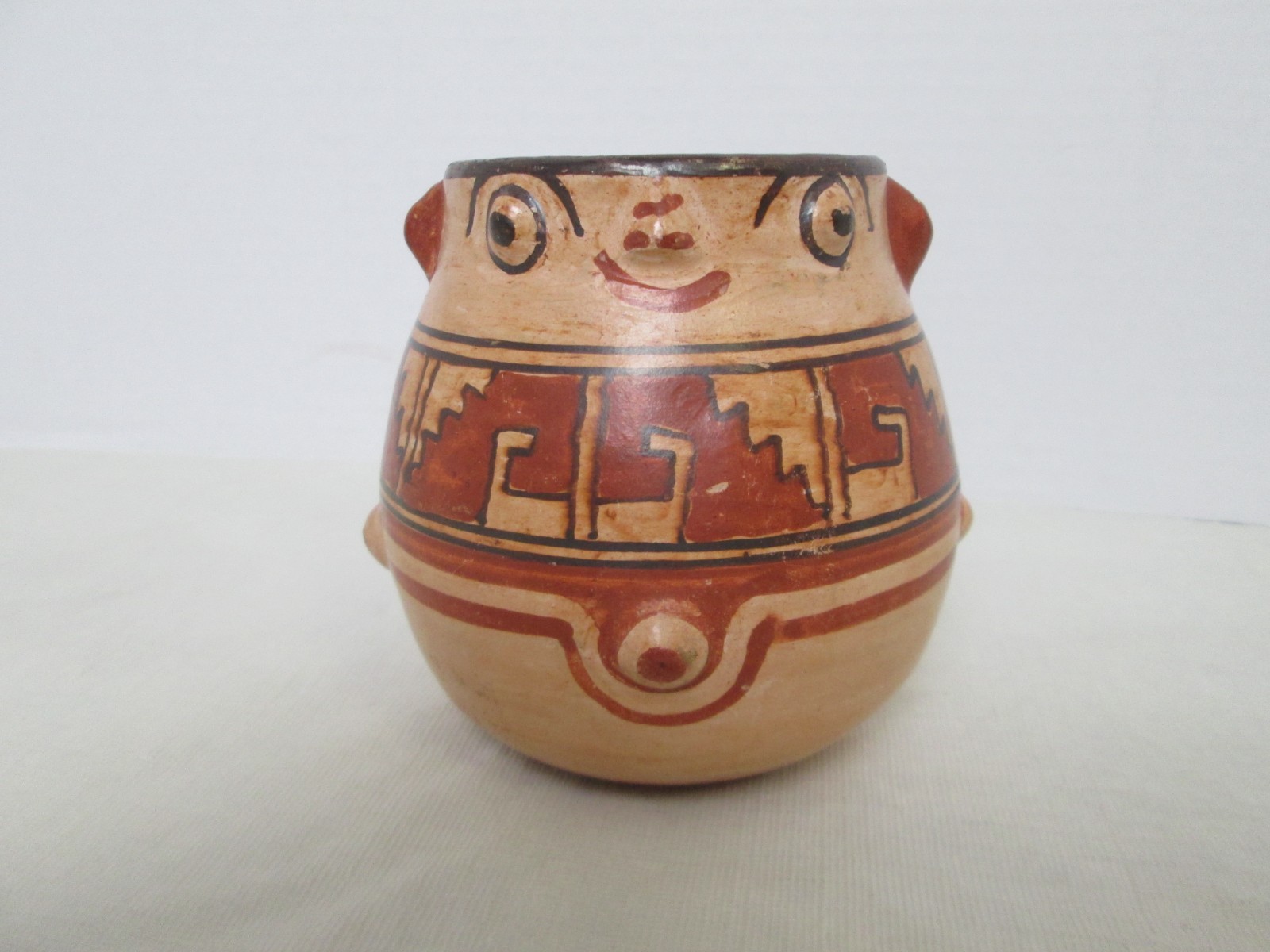 Art Pottery Pre Columbian Style Nicoya Painted Pot San Vicente Signed GTE