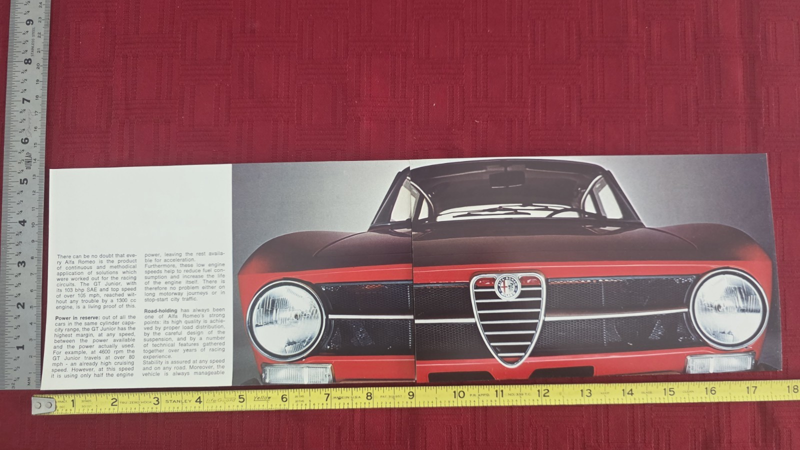 295 Original 1972 ALFA ROMEO GT 1300 Spider Junior SALES Brochure 295 Original 1972 ALFA ROMEO GT 1300 Spider Junior SALES Brochure