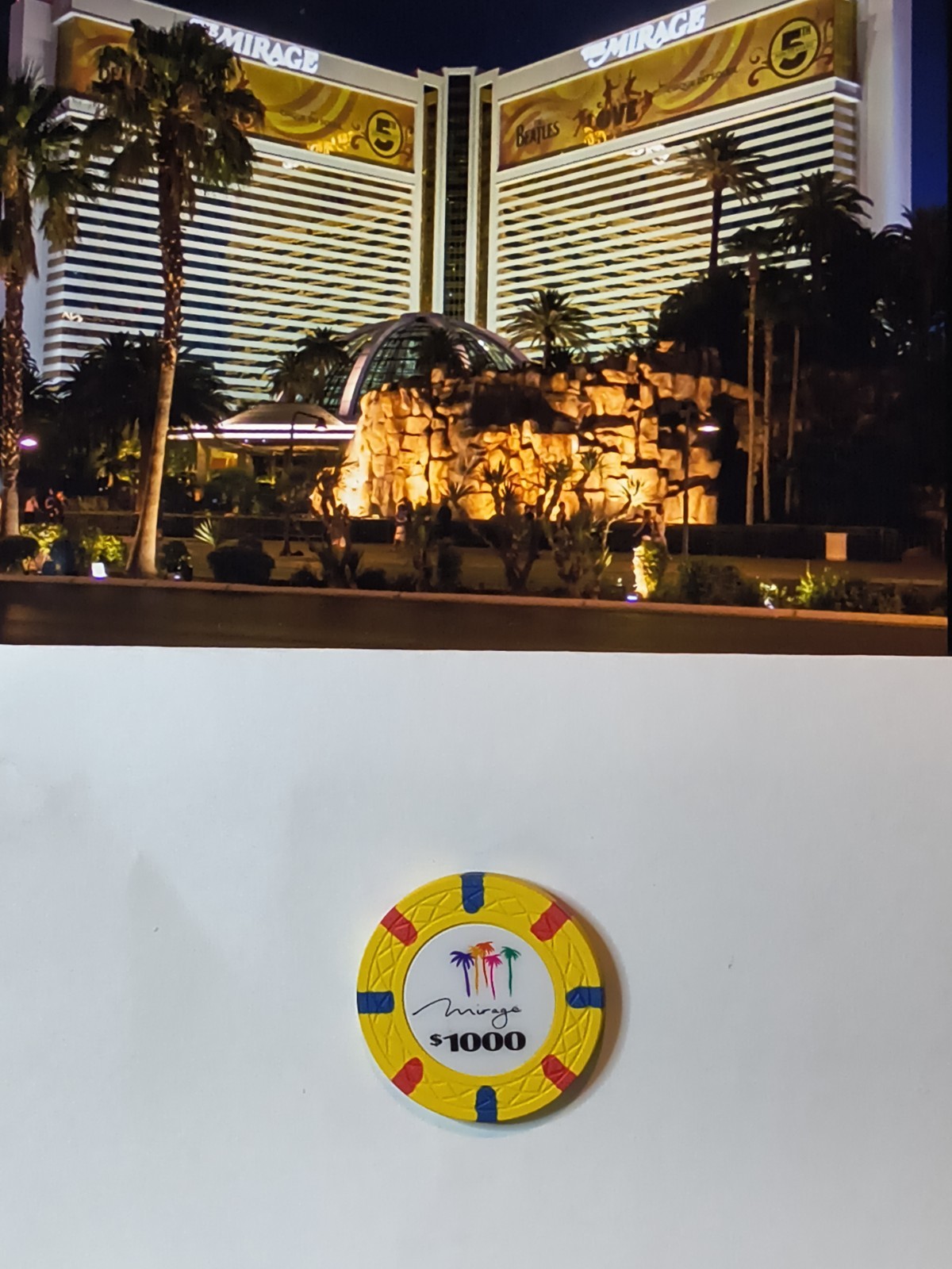 $1,000 Mirage Commemorative Chip. Excellent Condition.