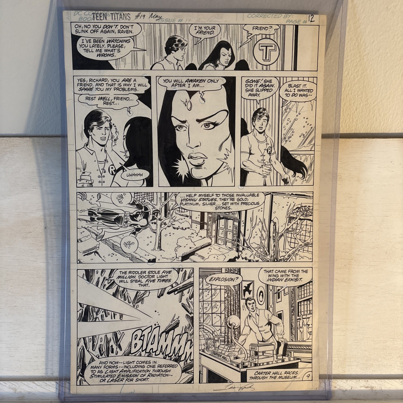 Original Art Teen Titans Issue #19 Page 12 (signed) by George Perez - RAVEN Original Art Teen Titans Issue #19 Page 12 (signed) by George Perez - RAVEN