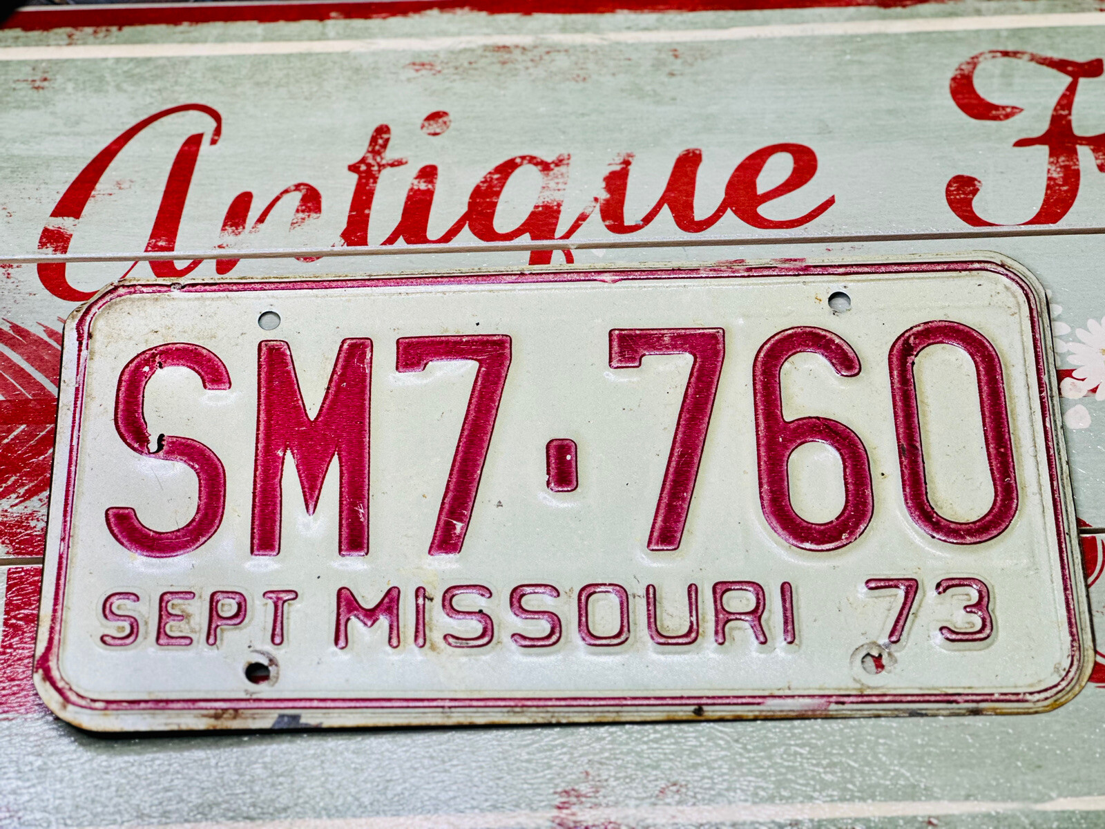 Vintage 1973 Missouri License Plate SM7 - 760 Vintage 1973 Missouri License Plate SM7 - 760