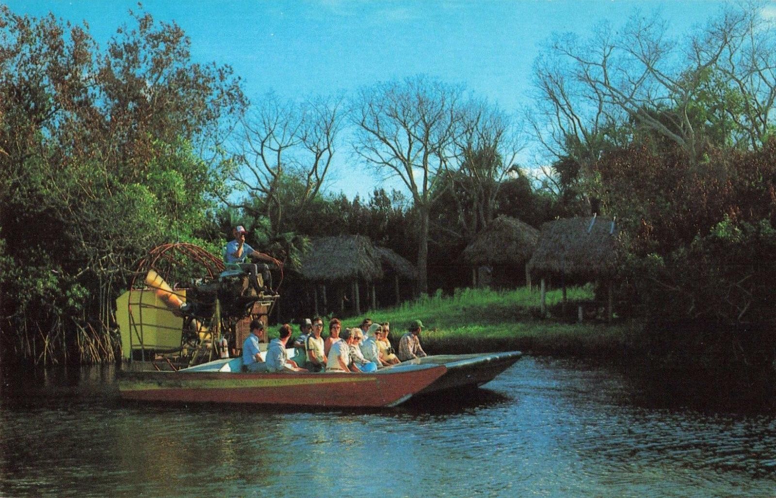 Ochopee Florida, Wooten\'s Everglade Air Boat Tours Advertising, Vintage Postcard