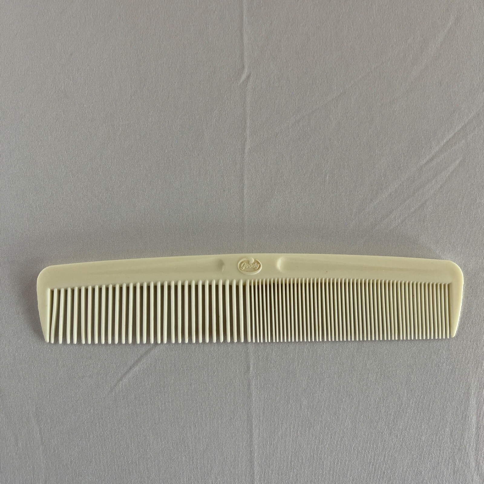 Vintage Goody Hair Comb Wide Pocket Unbreakable Plastic Cream Ivory White USA