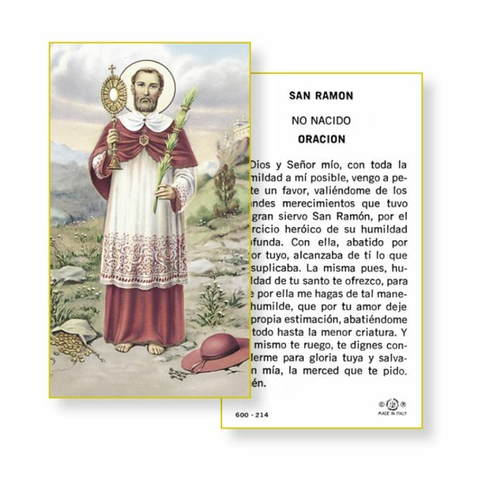 San Ramon - No Nacido - Oracion - Spanish - Paperstock Holy Card 600-214