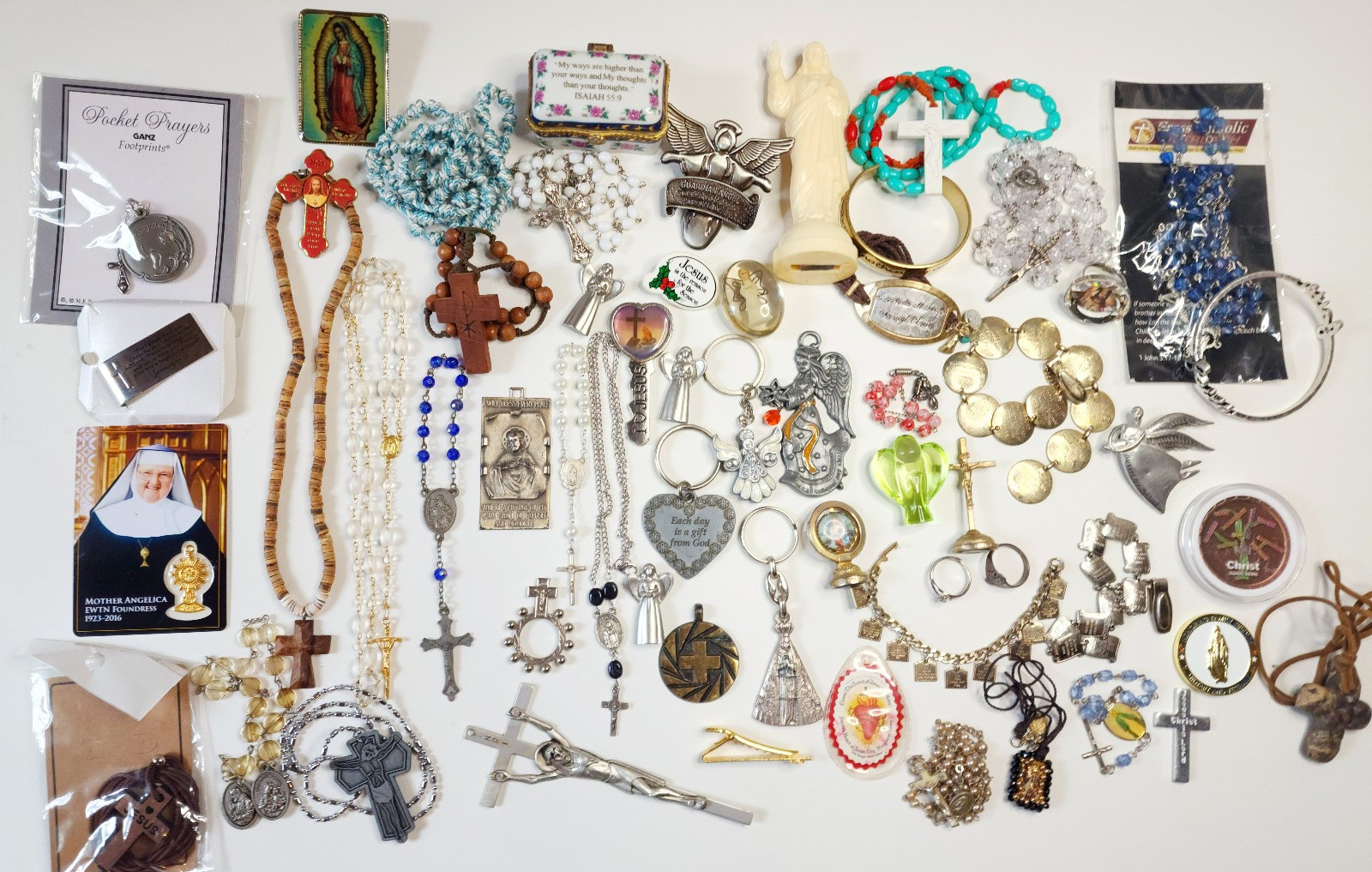 Vintage Catholic Religious Bundle Rosary Cross Crucifix Scapular Jewelry LOT