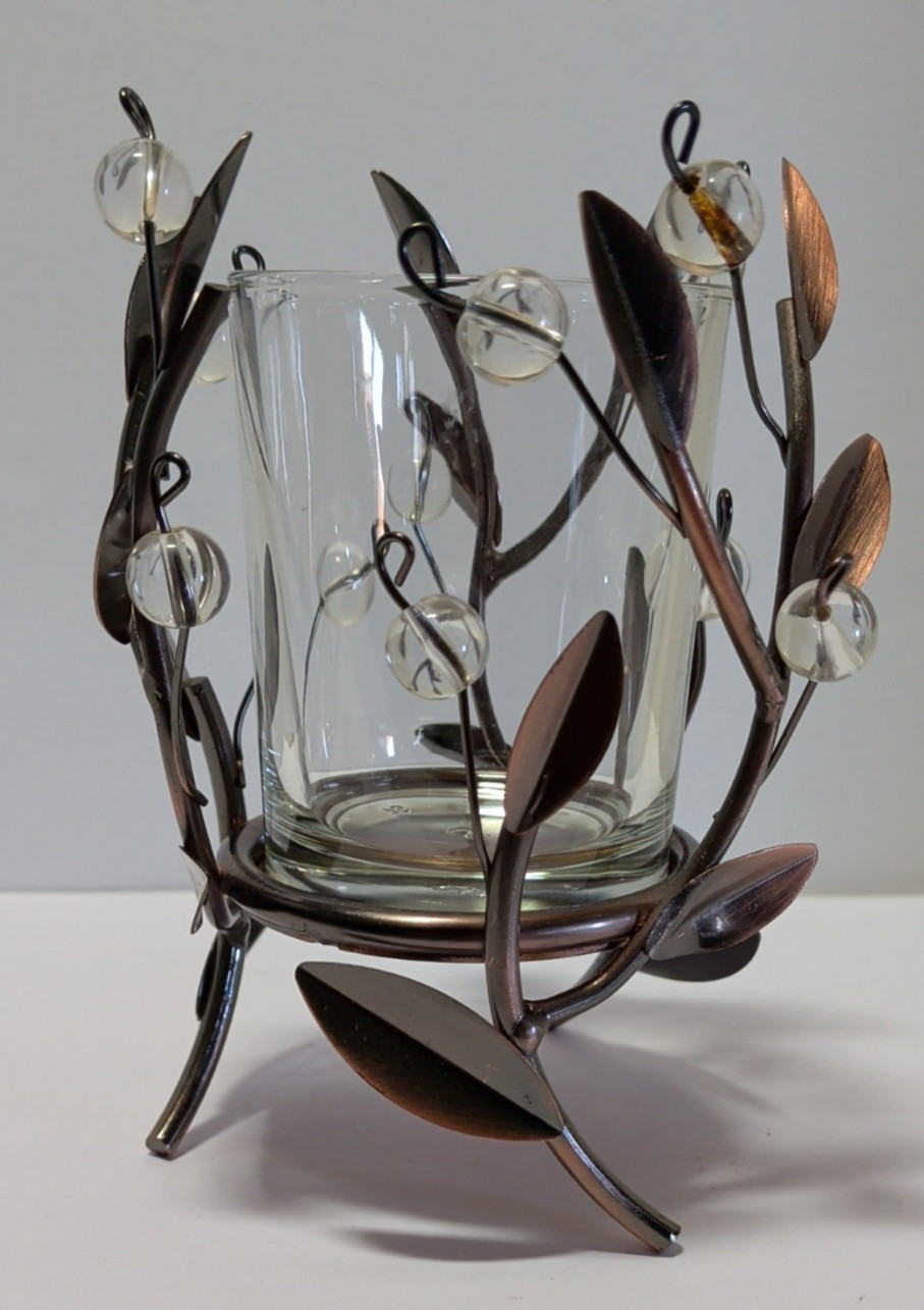 Partylite 3-Legged Leaf and Berry Votive Holder