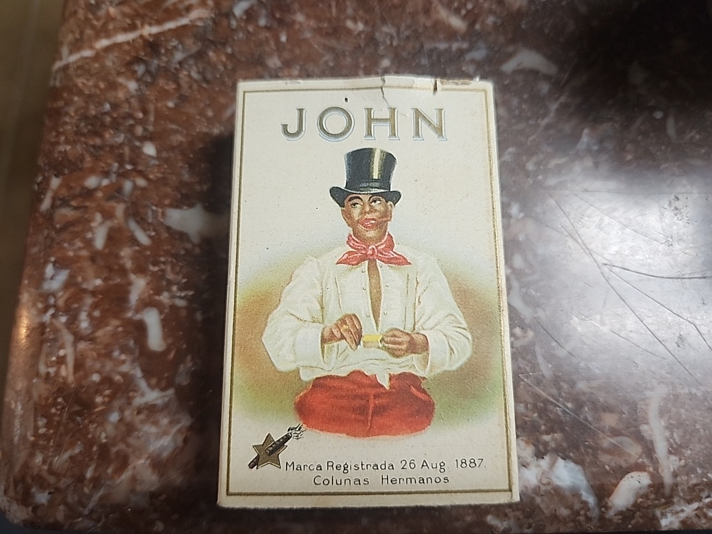 Antique 1930's Belgian JOHN Cigar, Cigarette Box  EMPTY