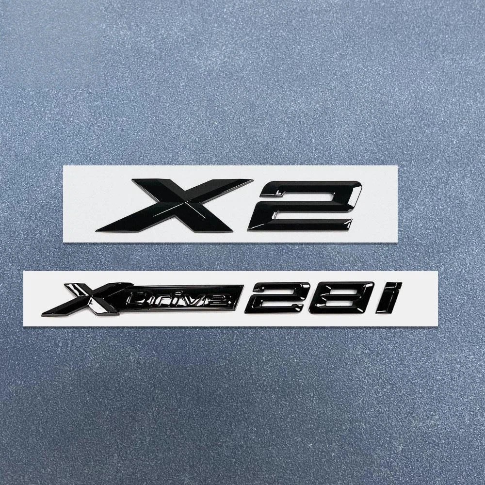 Gloss Black For X2 Series X2+XDrive28i Emblem Number Letters Rear Trunk Badge