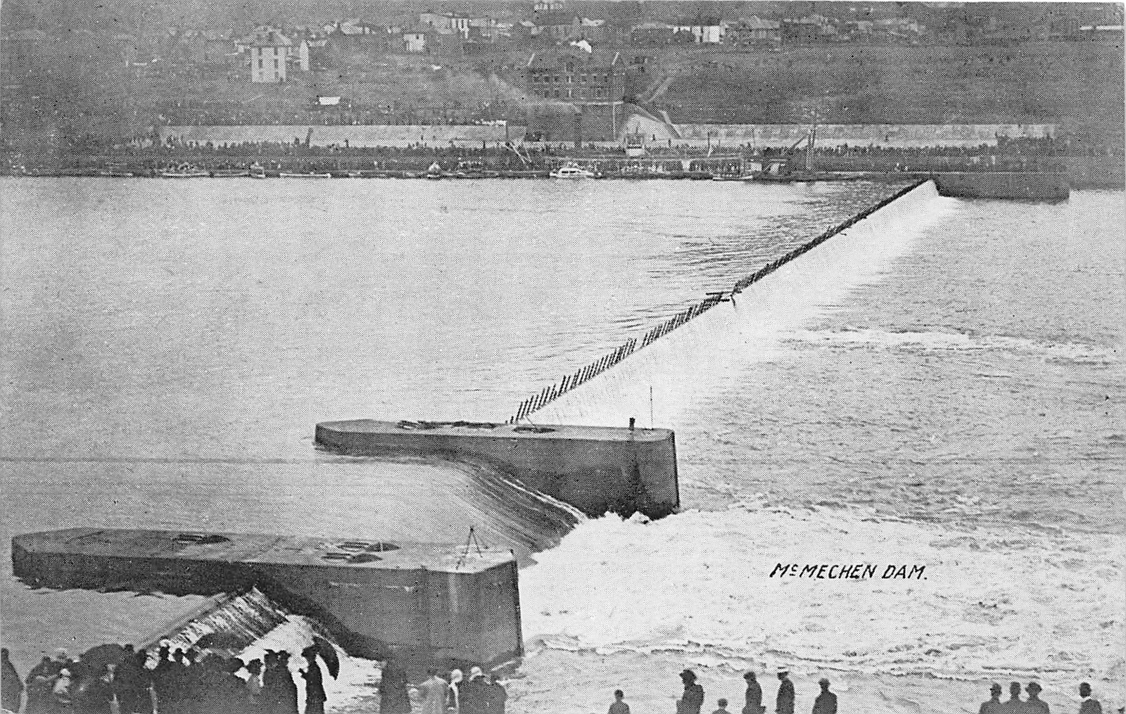 E79/ McMechen West Virginia Postcard Genther Advertisement River Dam E79/ McMechen West Virginia Postcard Genther Advertisement River Dam