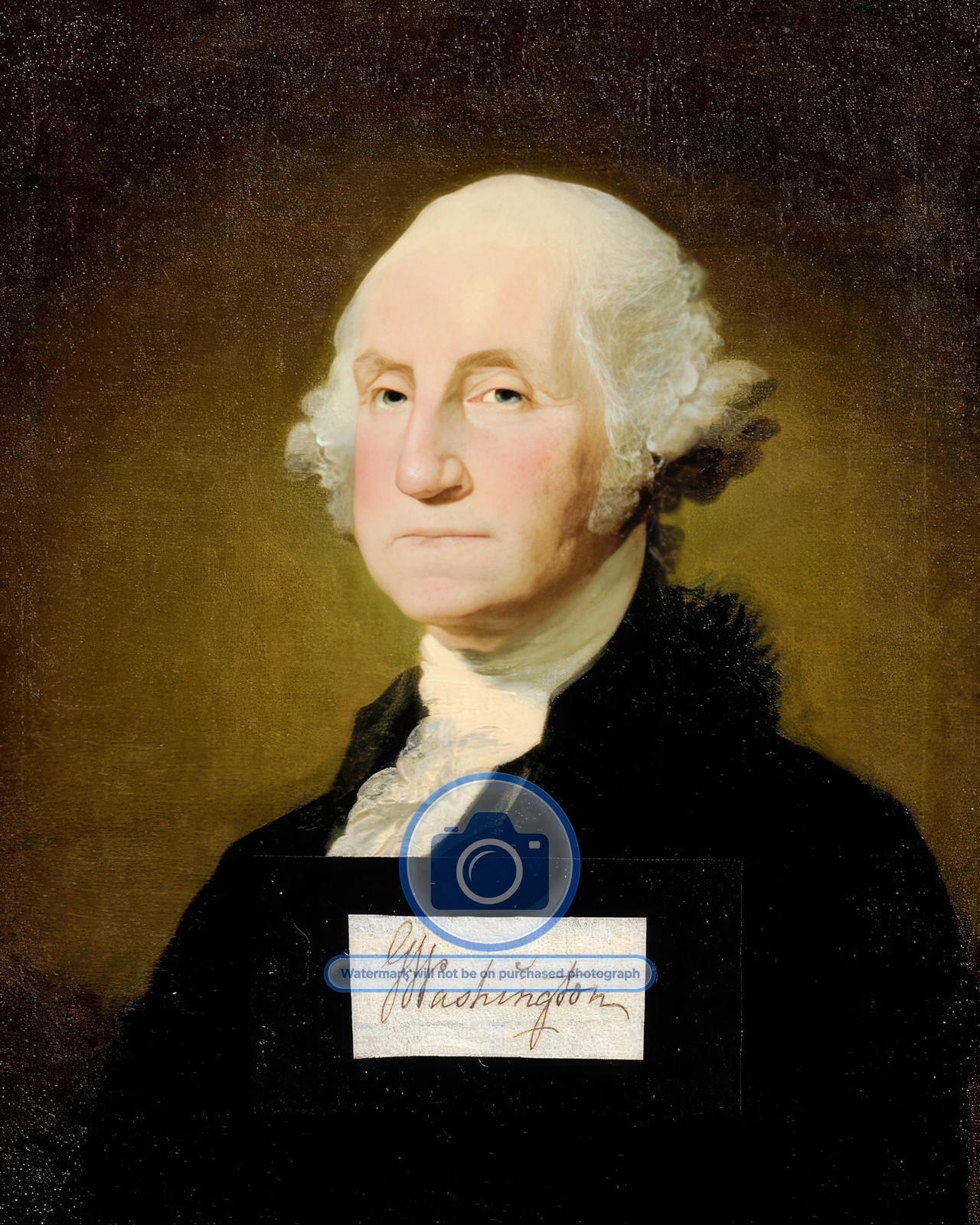PRESIDENT GEORGE WASHINGTON AUTOGRAPHED PORTRAIT PAINTING 8X10 PHOTO PRESIDENT GEORGE WASHINGTON AUTOGRAPHED PORTRAIT PAINTING 8X10 PHOTO
