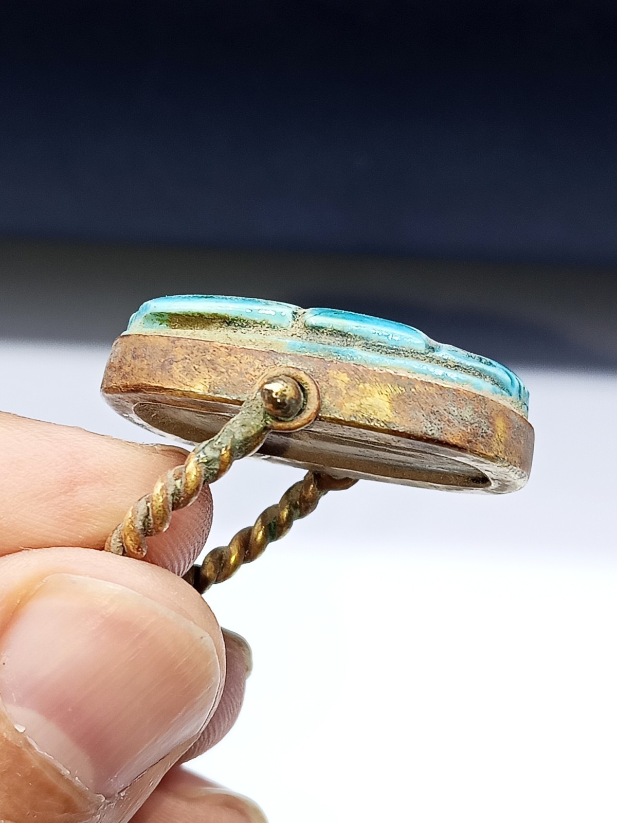 RARE ANCIENT EGYPTIAN PHARAONIC KINGDOM ANTIQUE RING SCARAB (dynast)(NM)