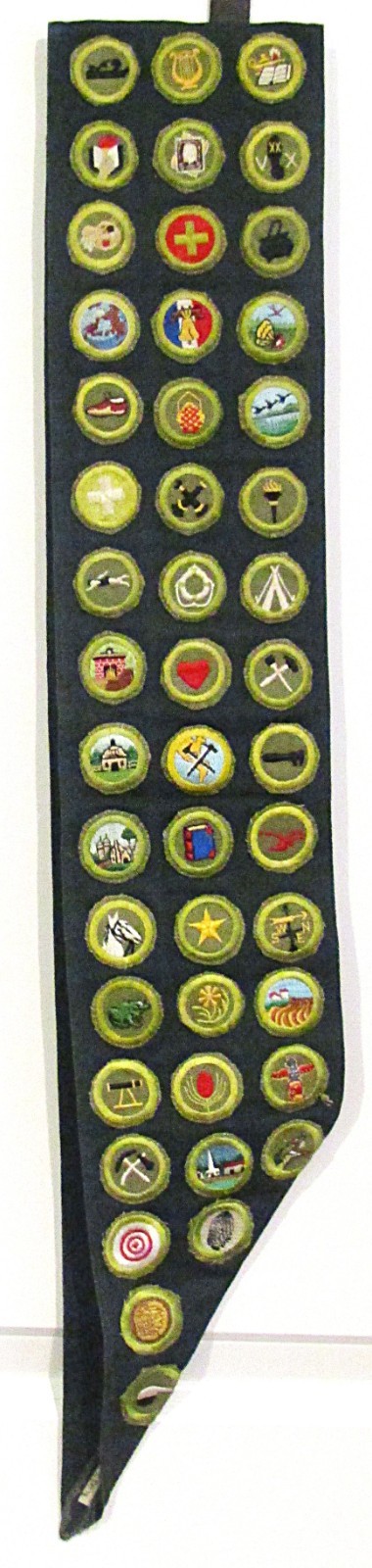 c.1947-1961 Boy Scouts of America BSA Explorer Green Merit Badge Sash& 53 Badges