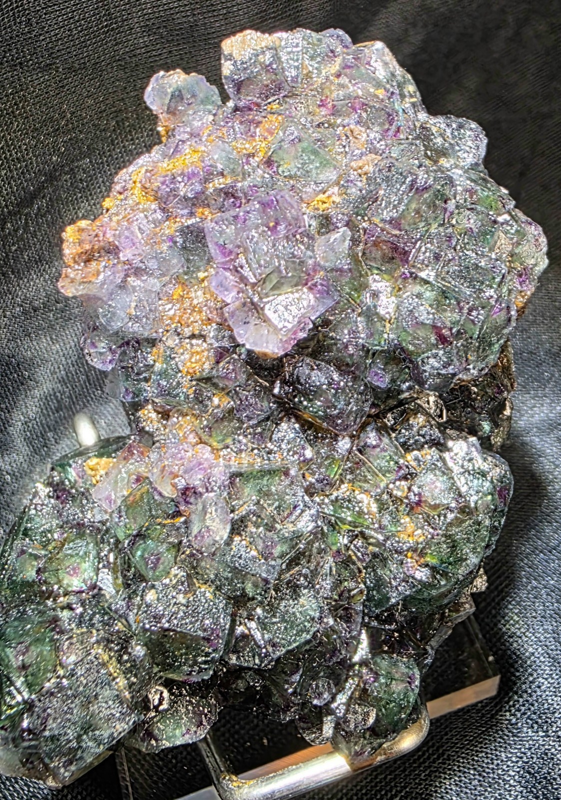 GREEN PURPLE PHANTOM ZONED FLUORITE CUBES — OKORUSU MINE NAMIBIA — 158g