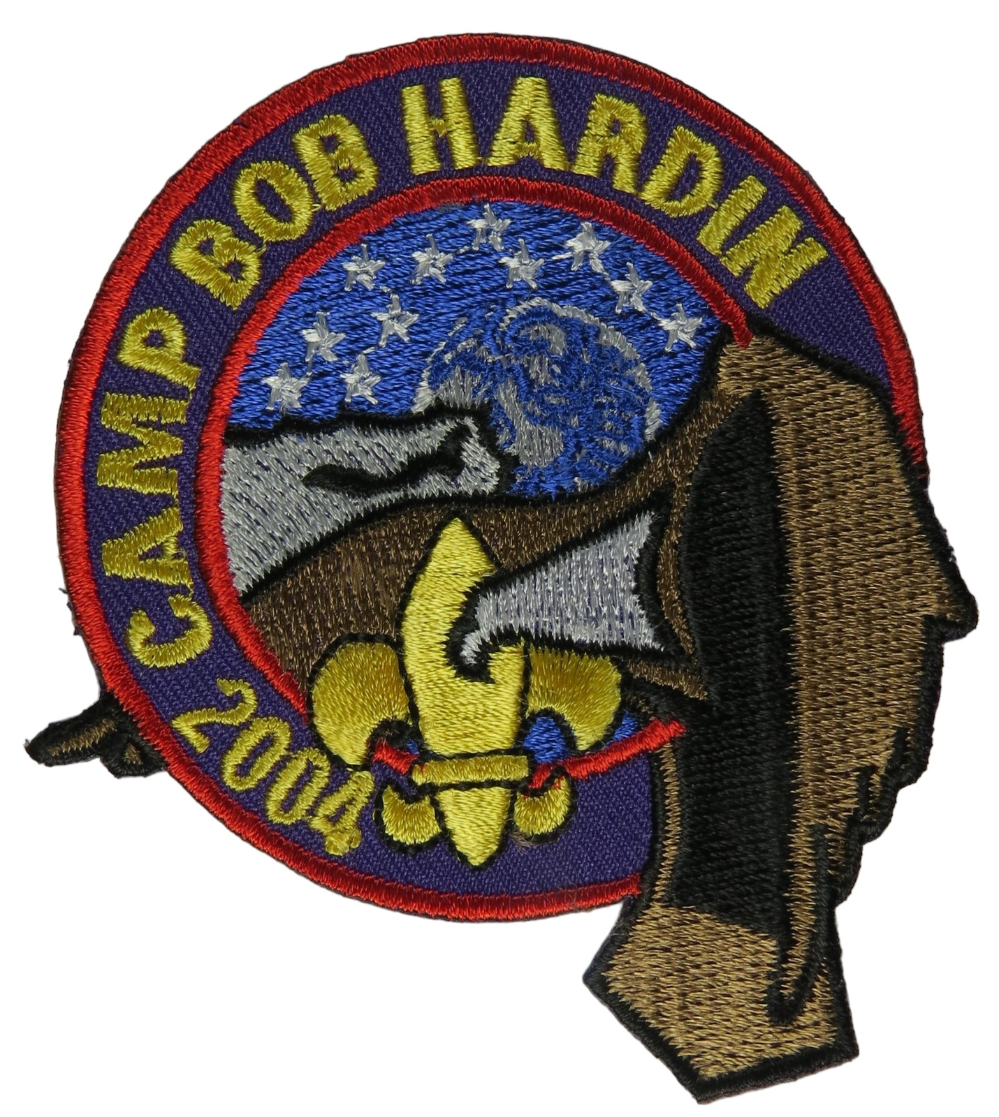 Palmetto Council SC Camp Bob Hardin 2004 Patch RED Bdr (WY305)