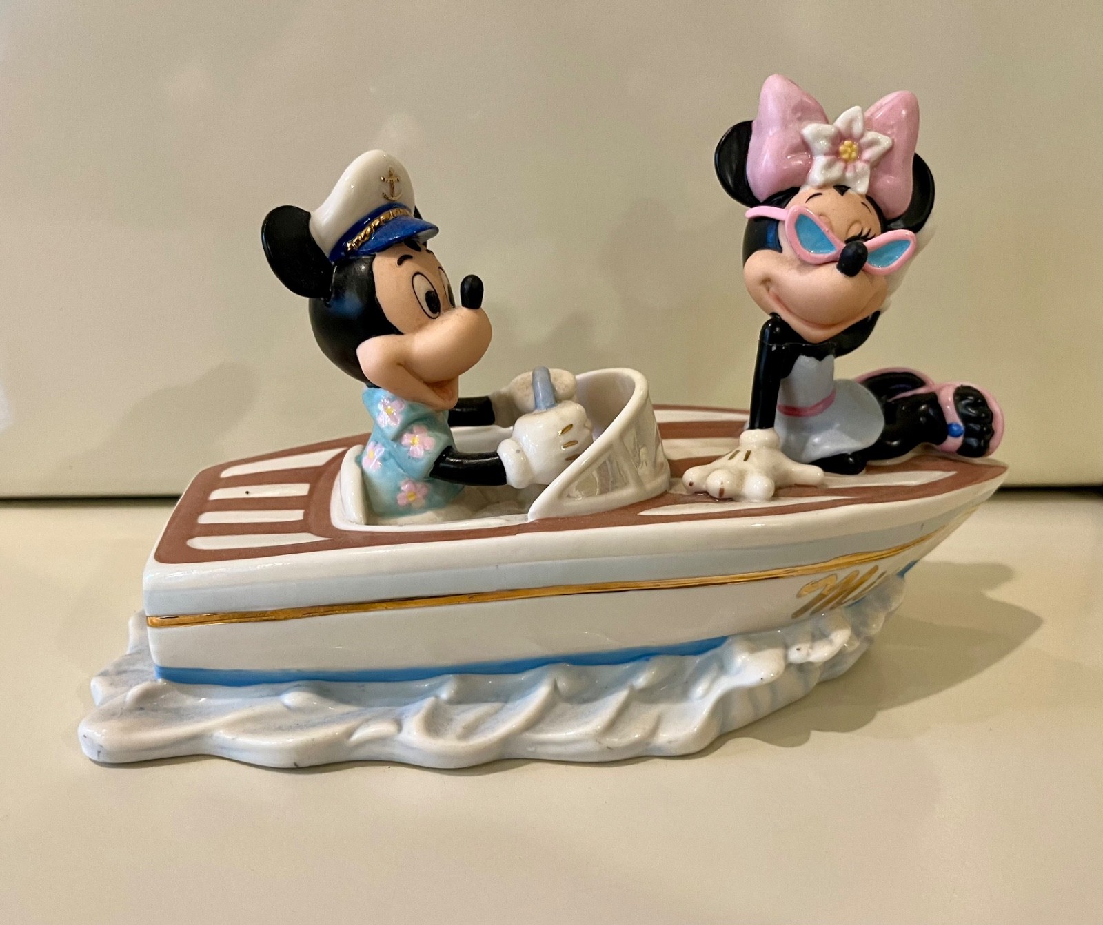 Lenox Disney Cruising The Waves With Minnie & Mickey Mouse Figurine