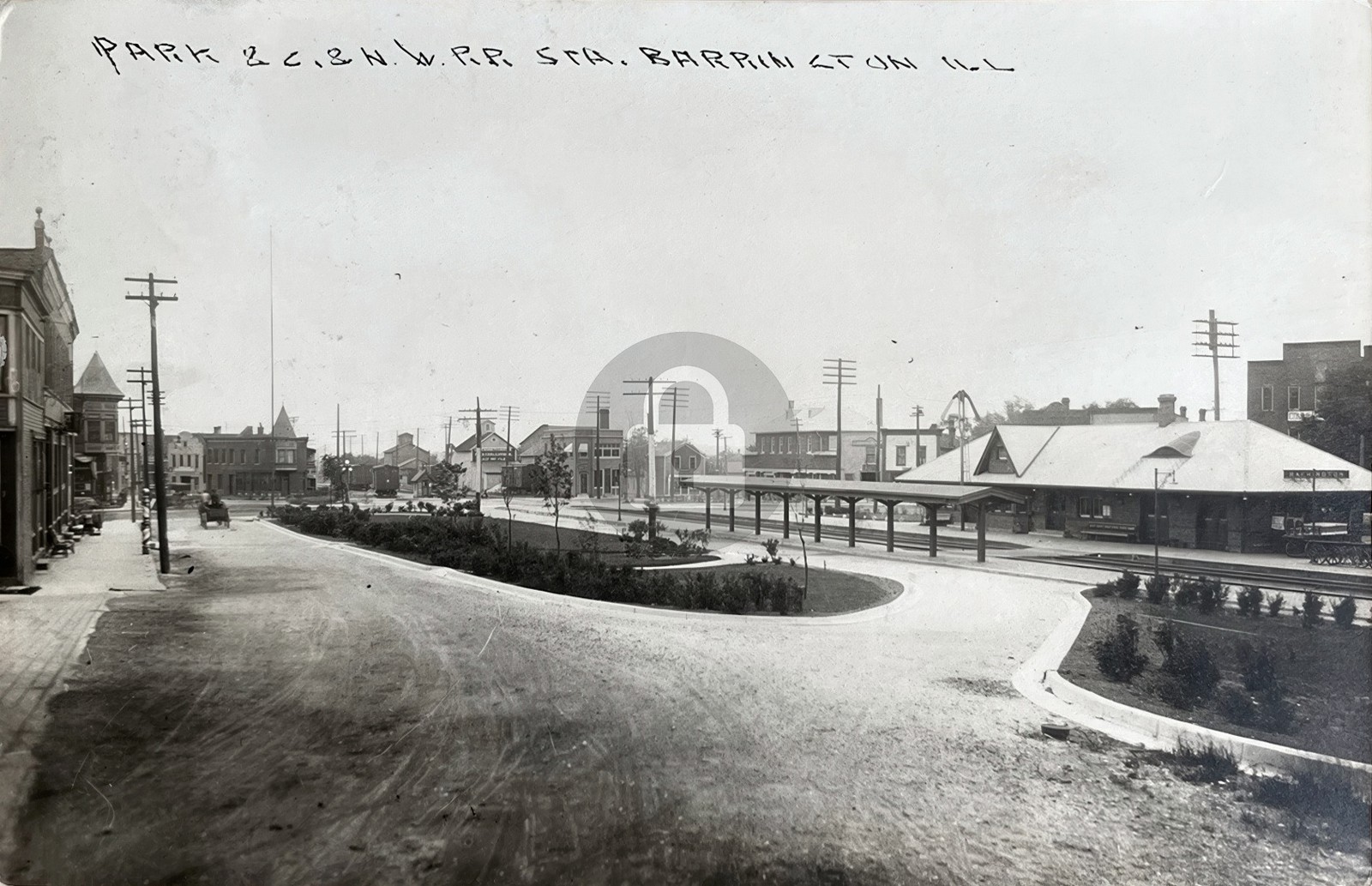 CNW Rail Station Train Depot Barrington IL Illinois RPPC Photo Postcard COPY CNW Rail Station Train Depot Barrington IL Illinois RPPC Photo Postcard COPY