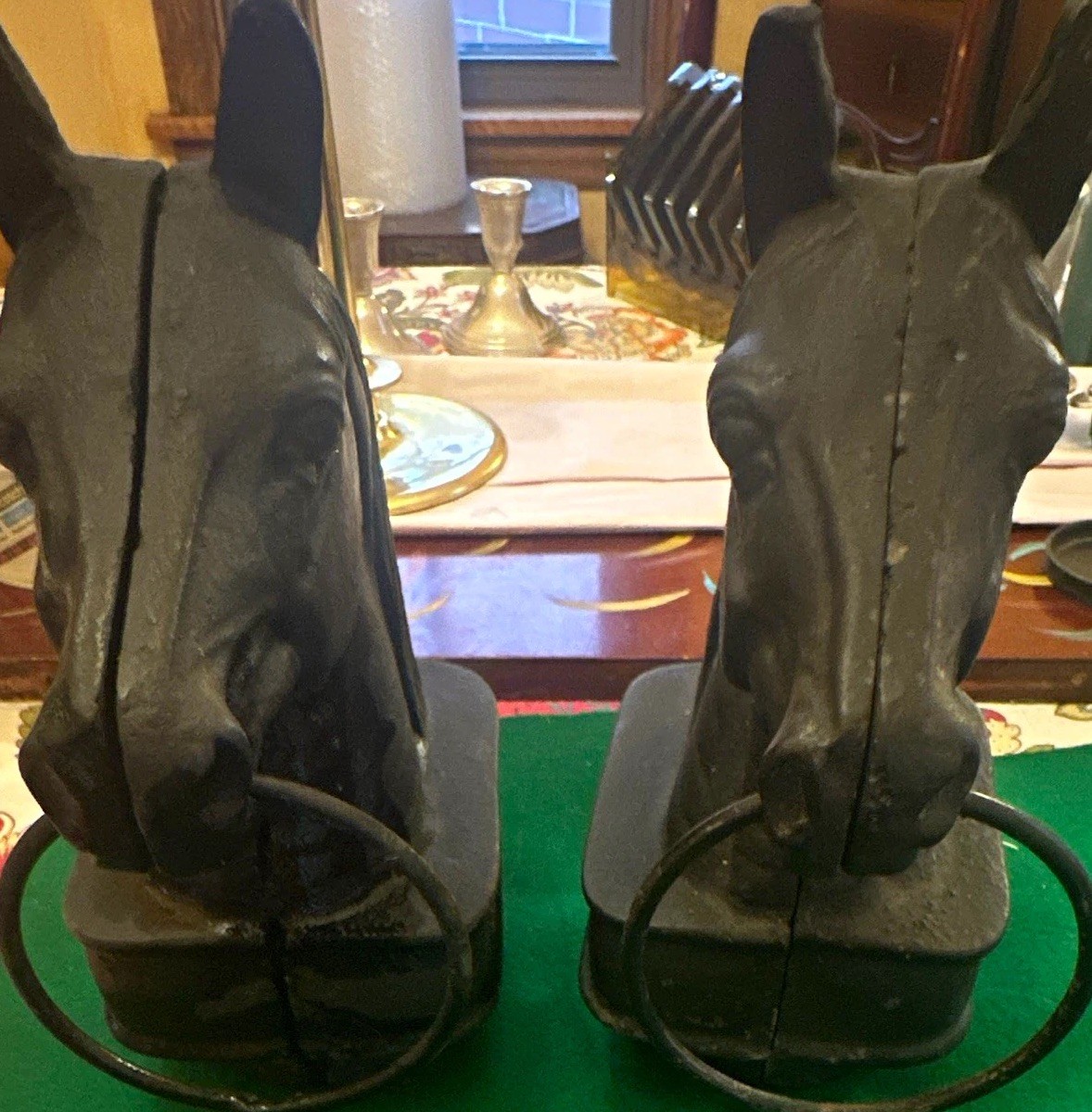 Vintage Cast Iron Horse Hitching Post Heads 