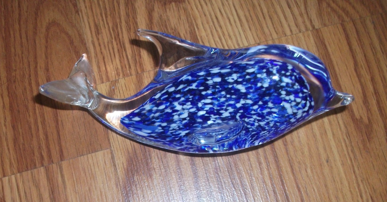 Dolphin Figurine Blue Approx 6 Inches