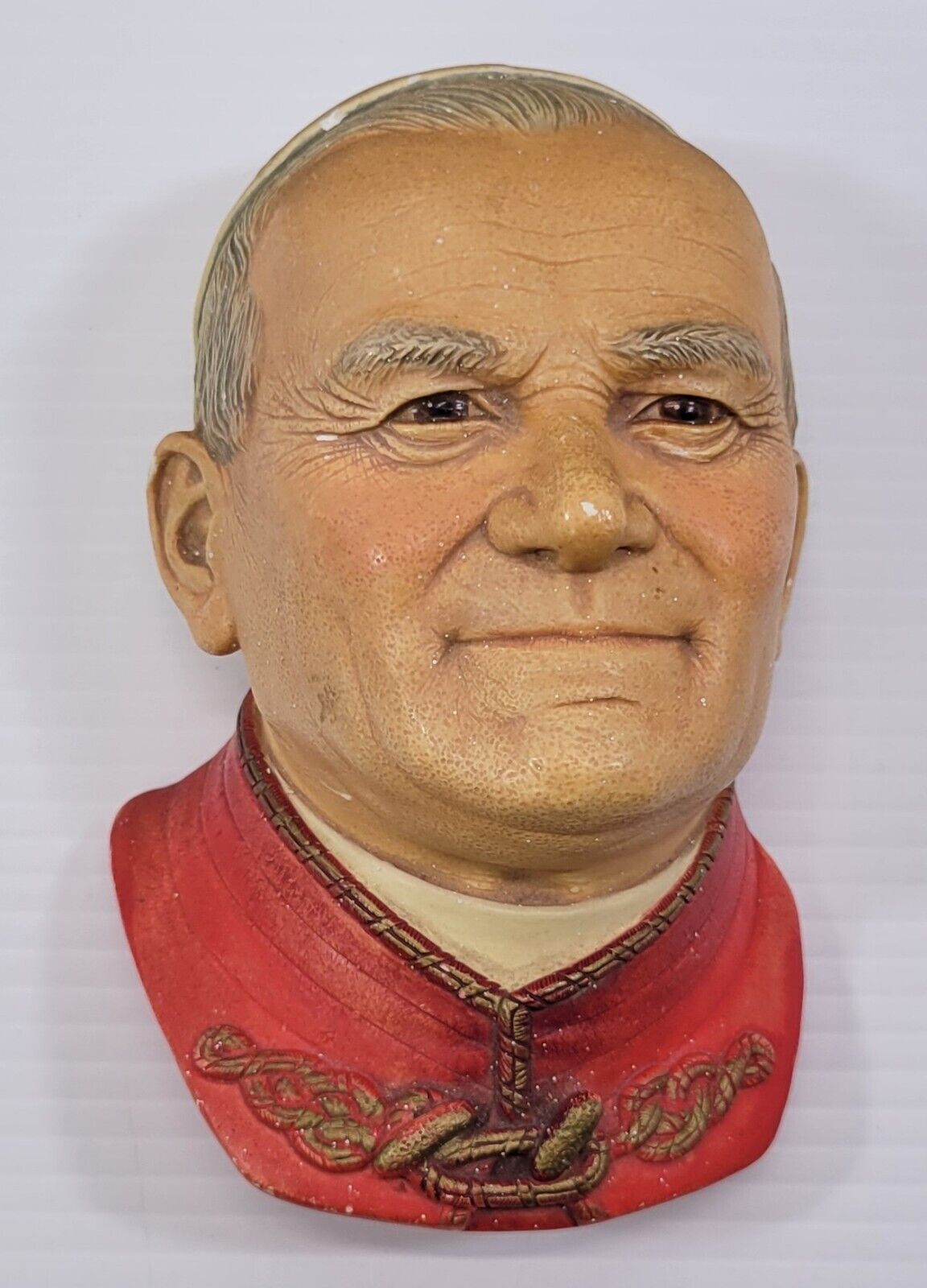 N) Vintage 1980 Legend Products Chalkware Bust Pope John Paul II - Wall Hanger
