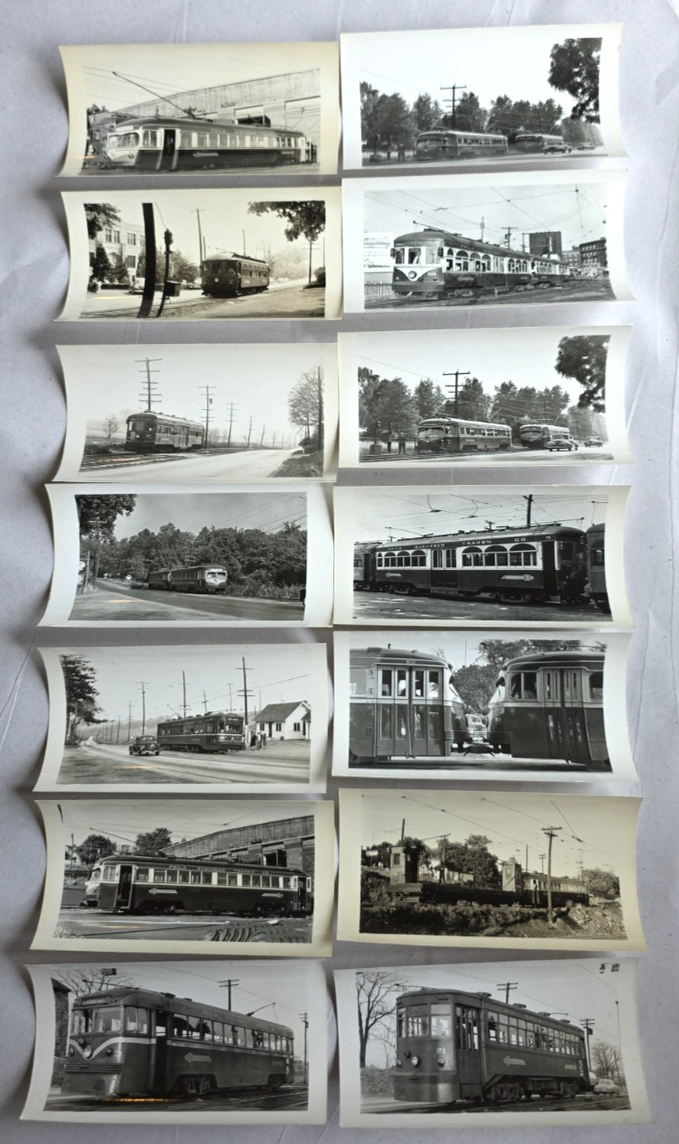 C. 1948 Philadelphia Suburban Transit Co Trolley Streetcar Photo Lot Of 14