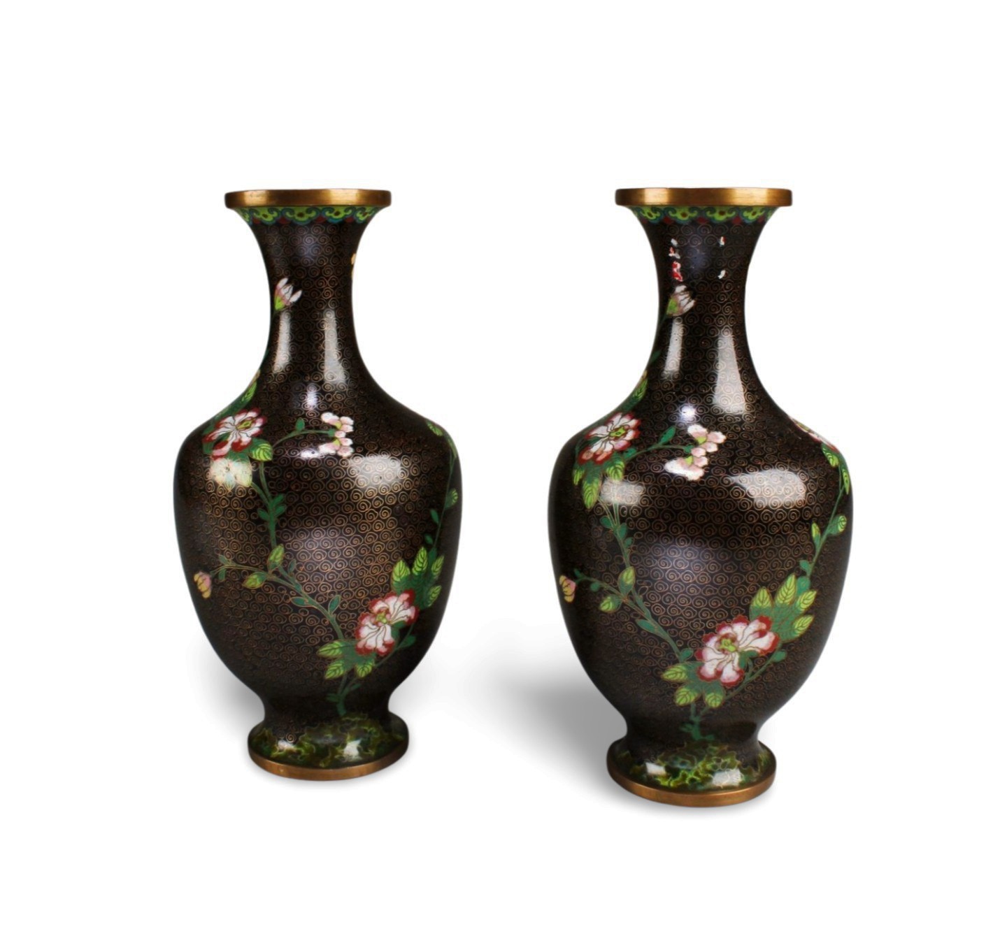 A Pair of Cloisonne Vases