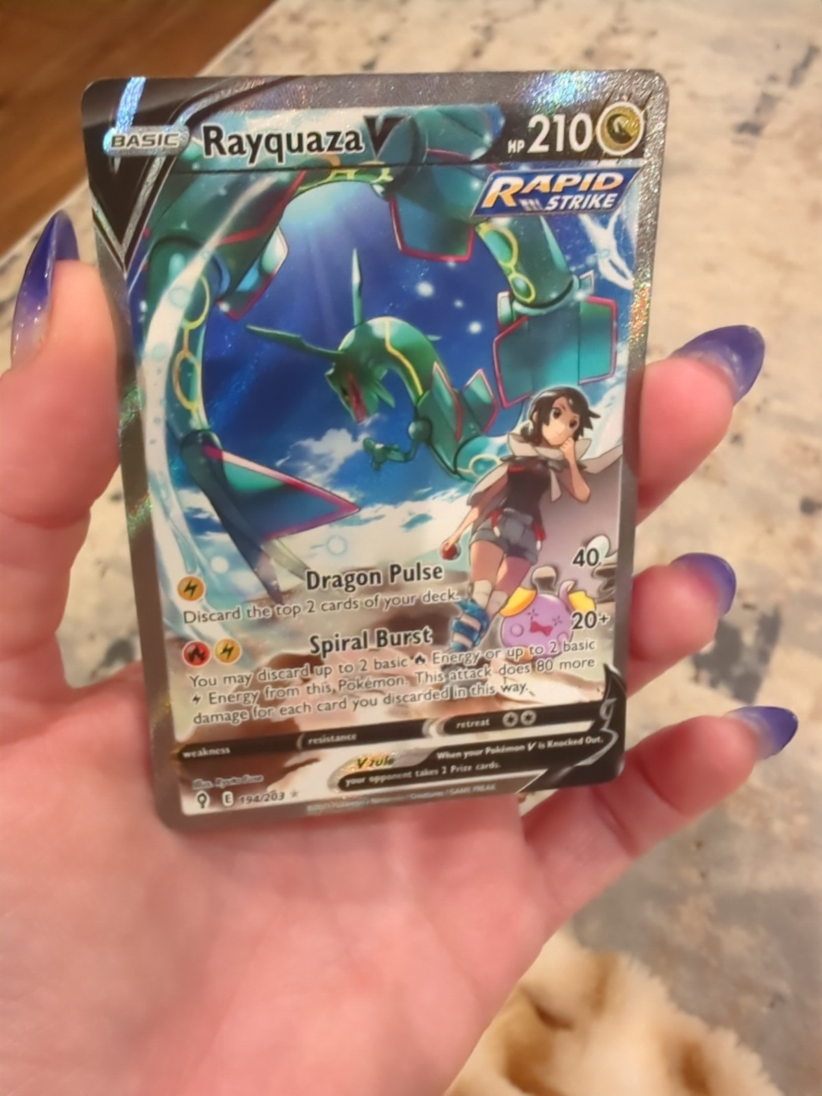 Pokemon 2021 SWSH Evolving Skies #194 Rayquaza V Pokemon 2021 SWSH Evolving Skies #194 Rayquaza V