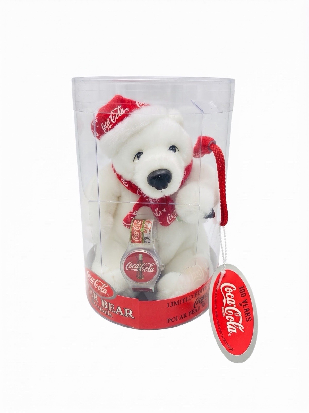 VTG 1999 Coca-Cola Limited Edition Plush Polar Bear & Watch By Cavanagh Sealed