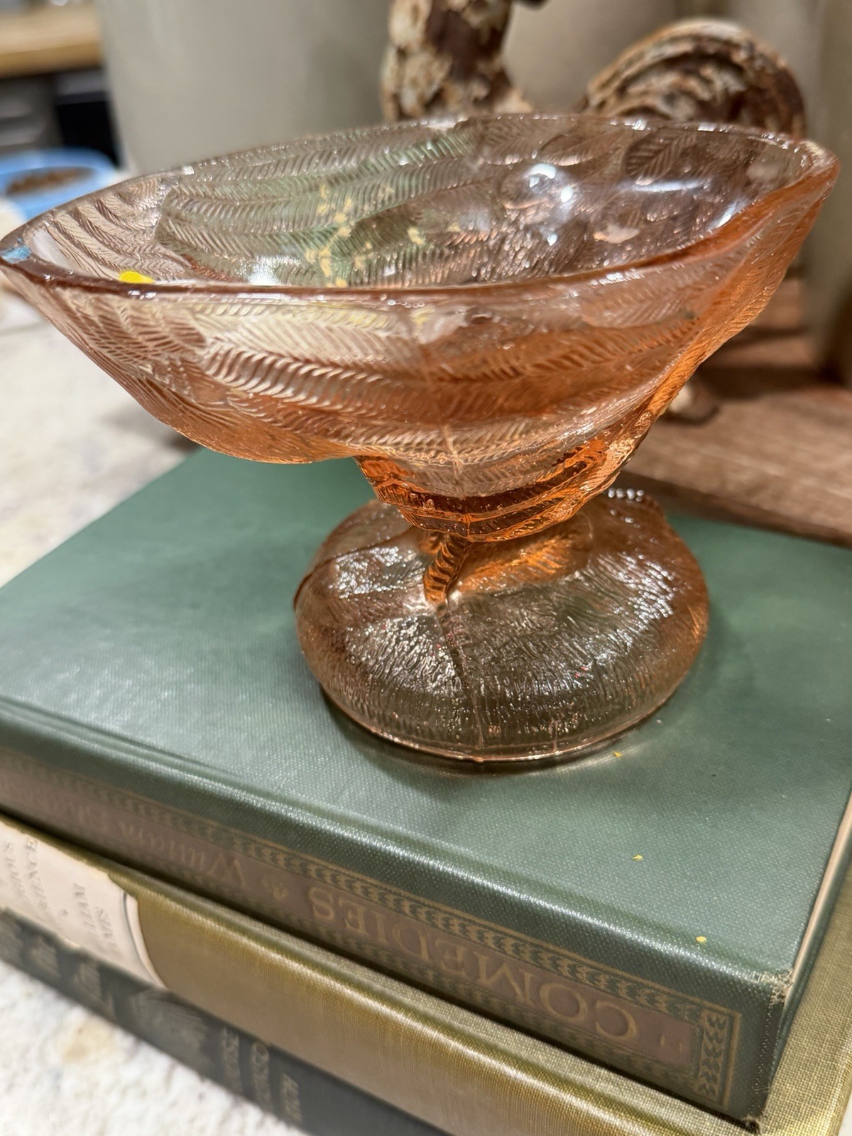 Vintage Westmorland Pink Glass Rooster *Pedestal/Base Only*