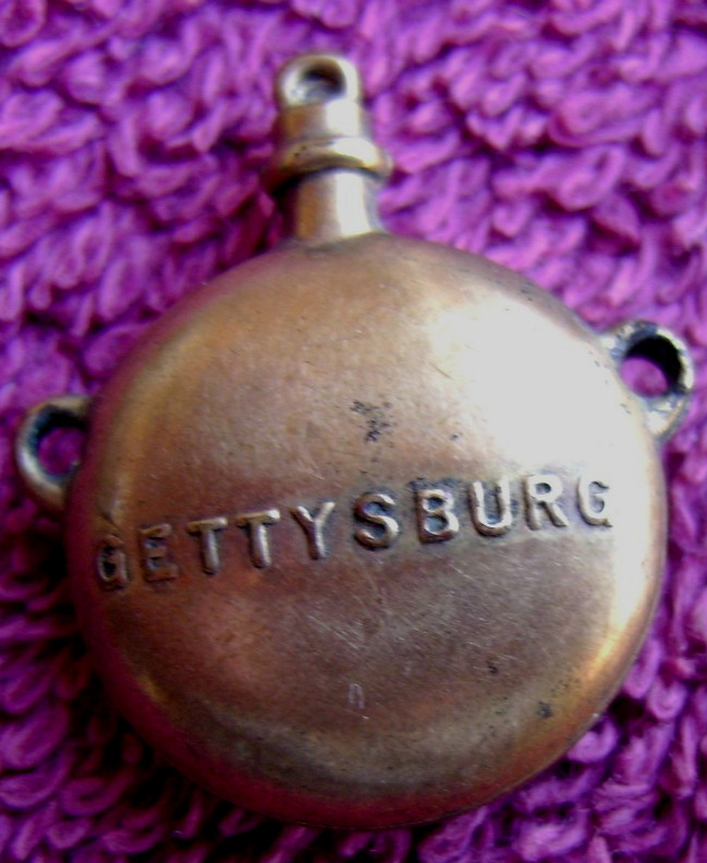 Antique Gettysburg Civil War Canteen Charm Watch Fob U.S. Souvenir Antique Gettysburg Civil War Canteen Charm Watch Fob U.S. Souvenir